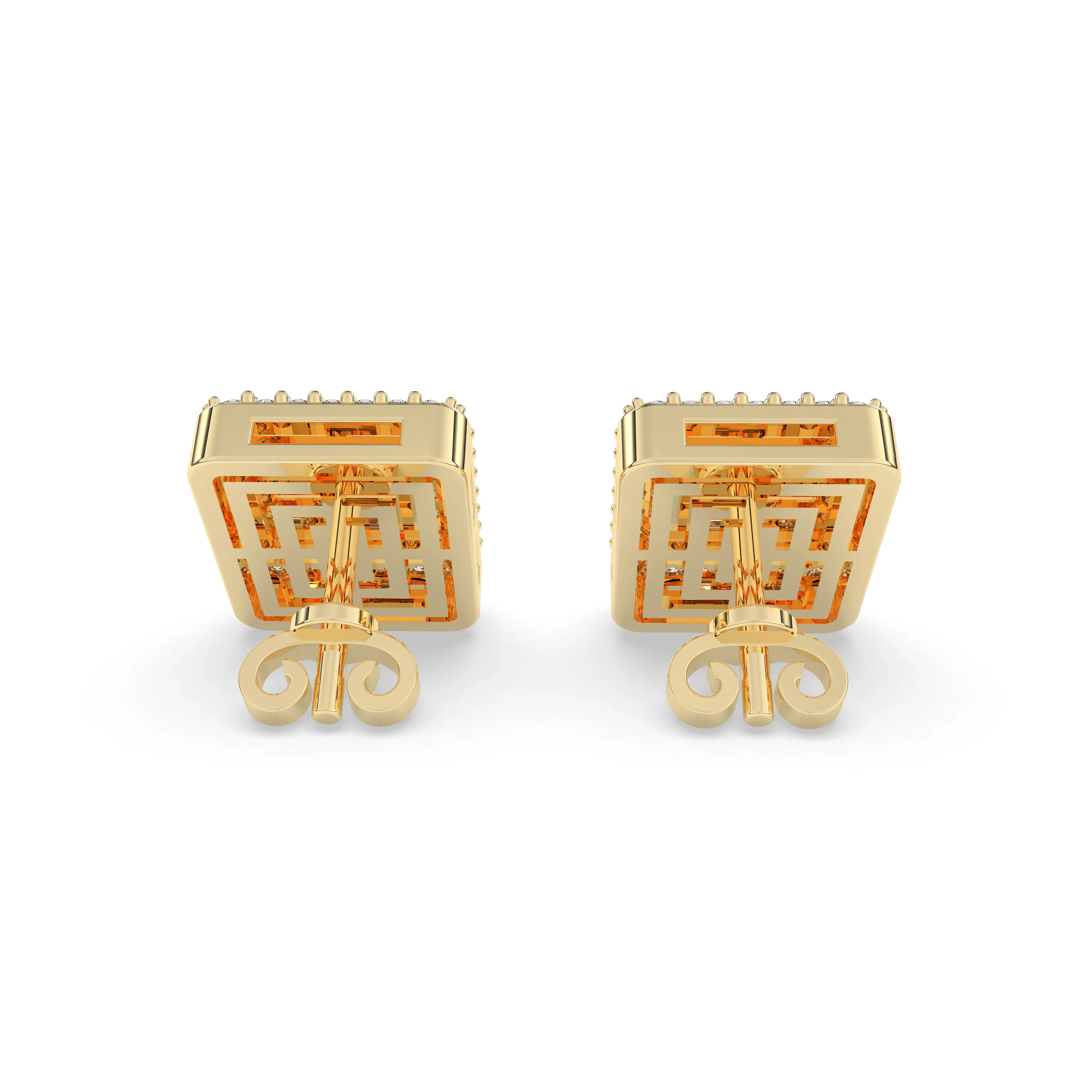 1.00CTW 10mm Rectangular Diamond Baguette Earrings