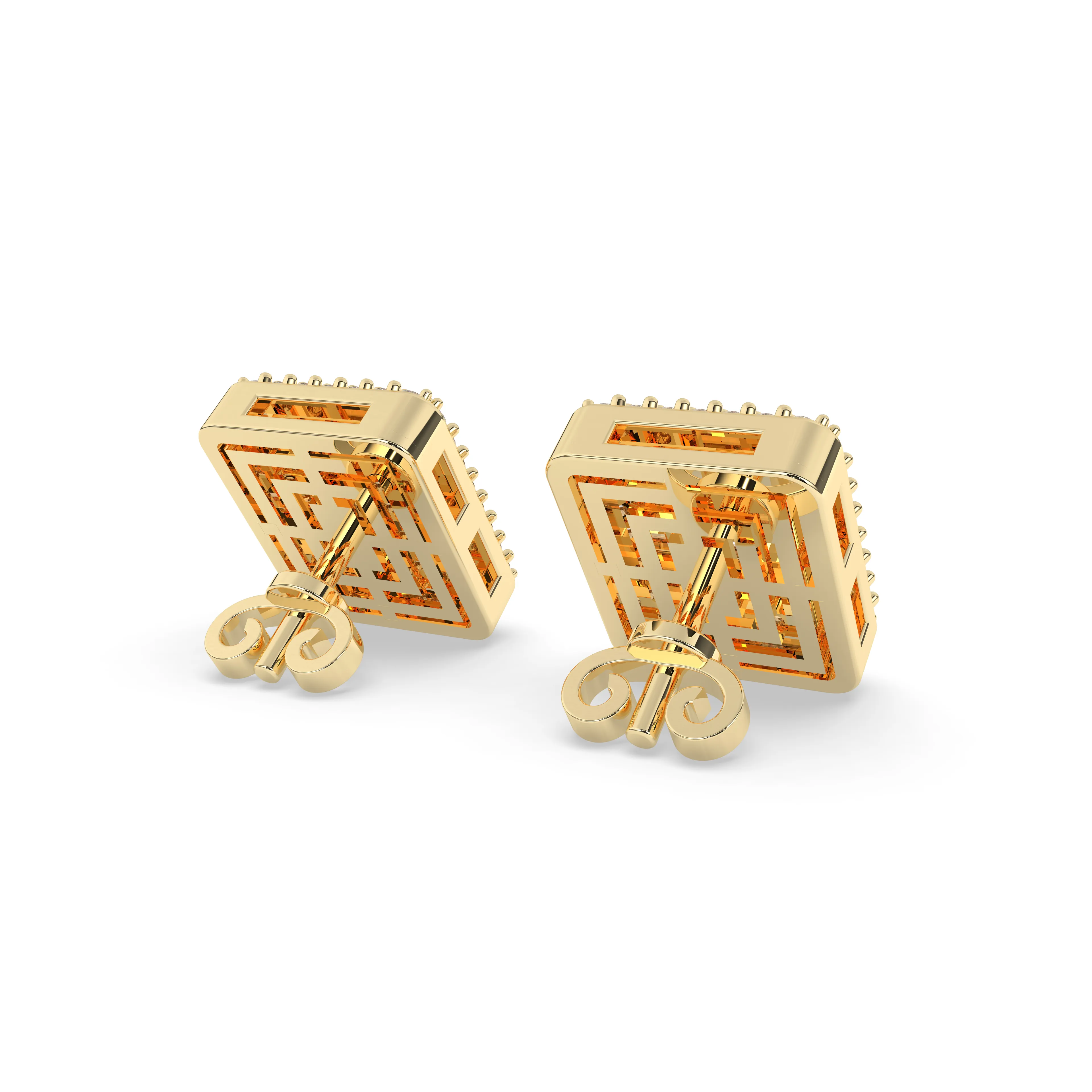 1.00CTW 10mm Rectangular Diamond Baguette Earrings