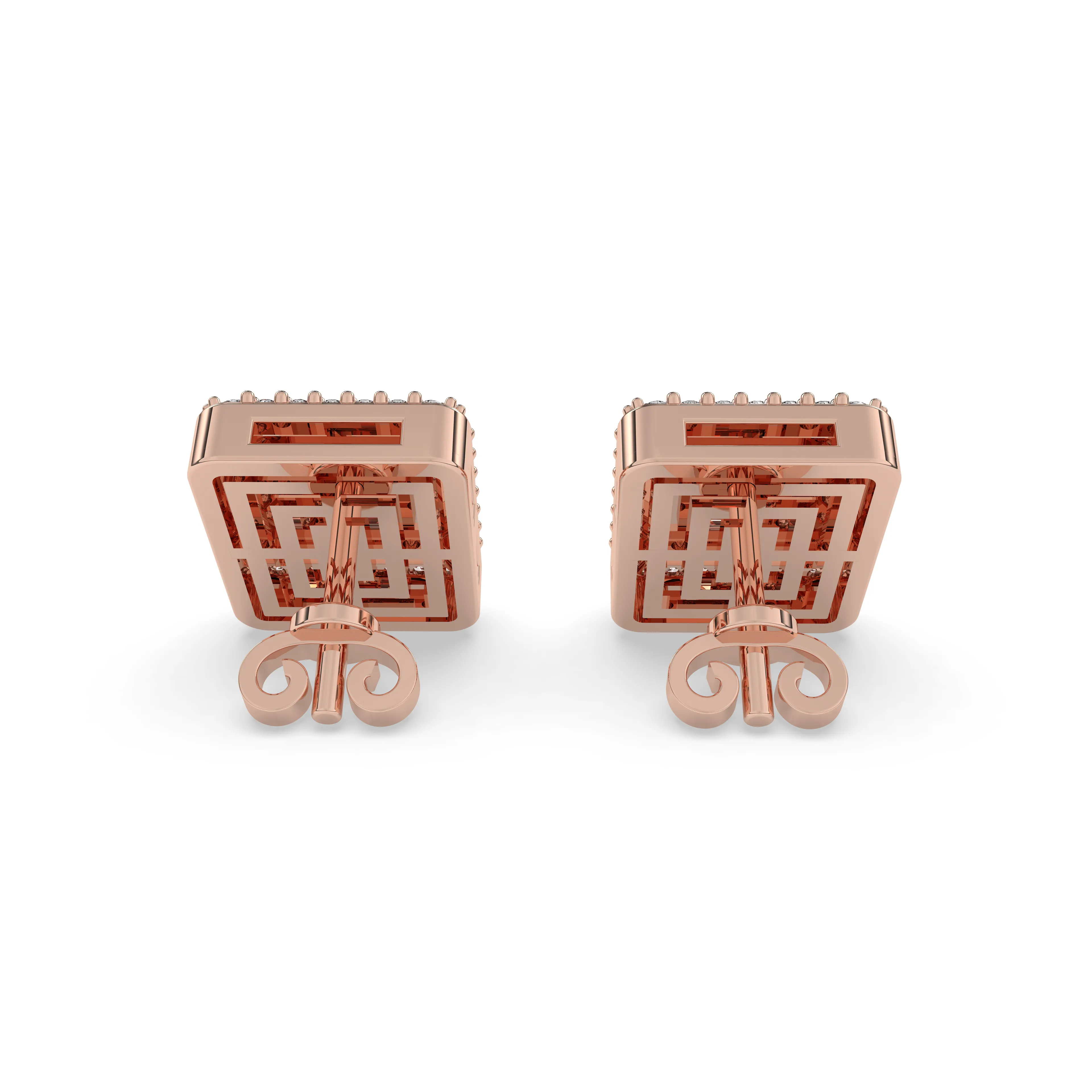 1.00CTW 10mm Rectangular Diamond Baguette Earrings