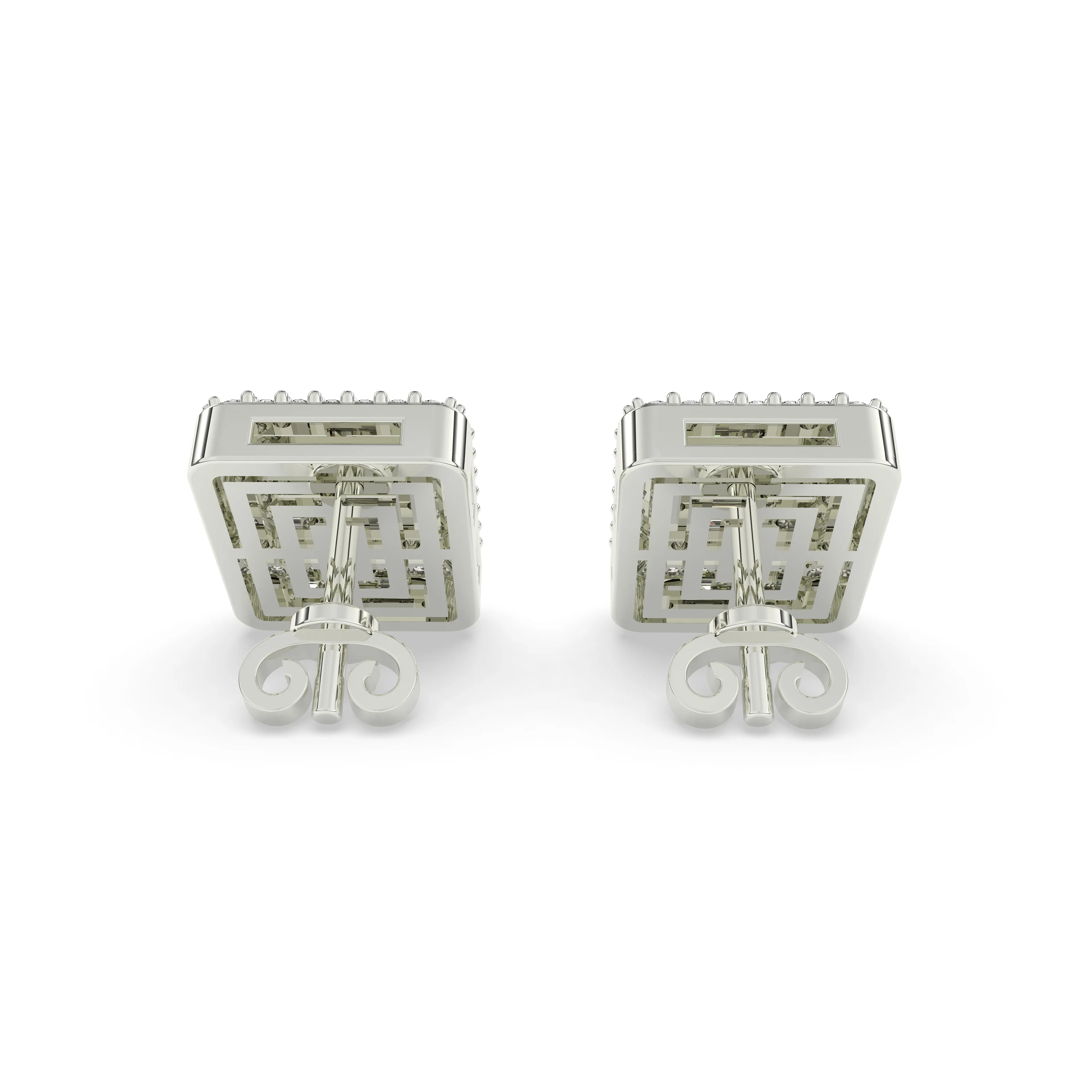 1.00CTW 10mm Rectangular Diamond Baguette Earrings