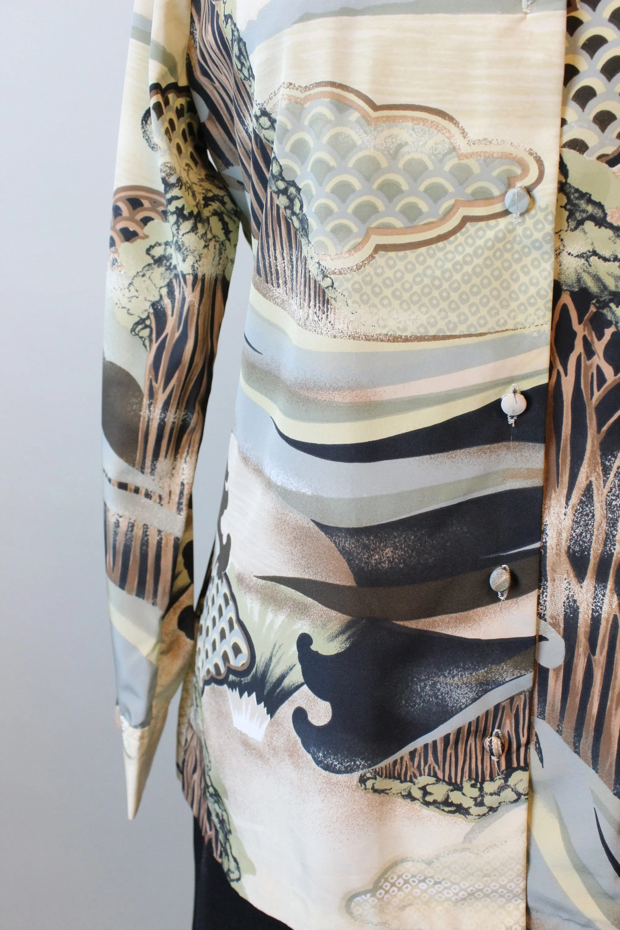 1970s LANVIN print blouse top medium large | new winter