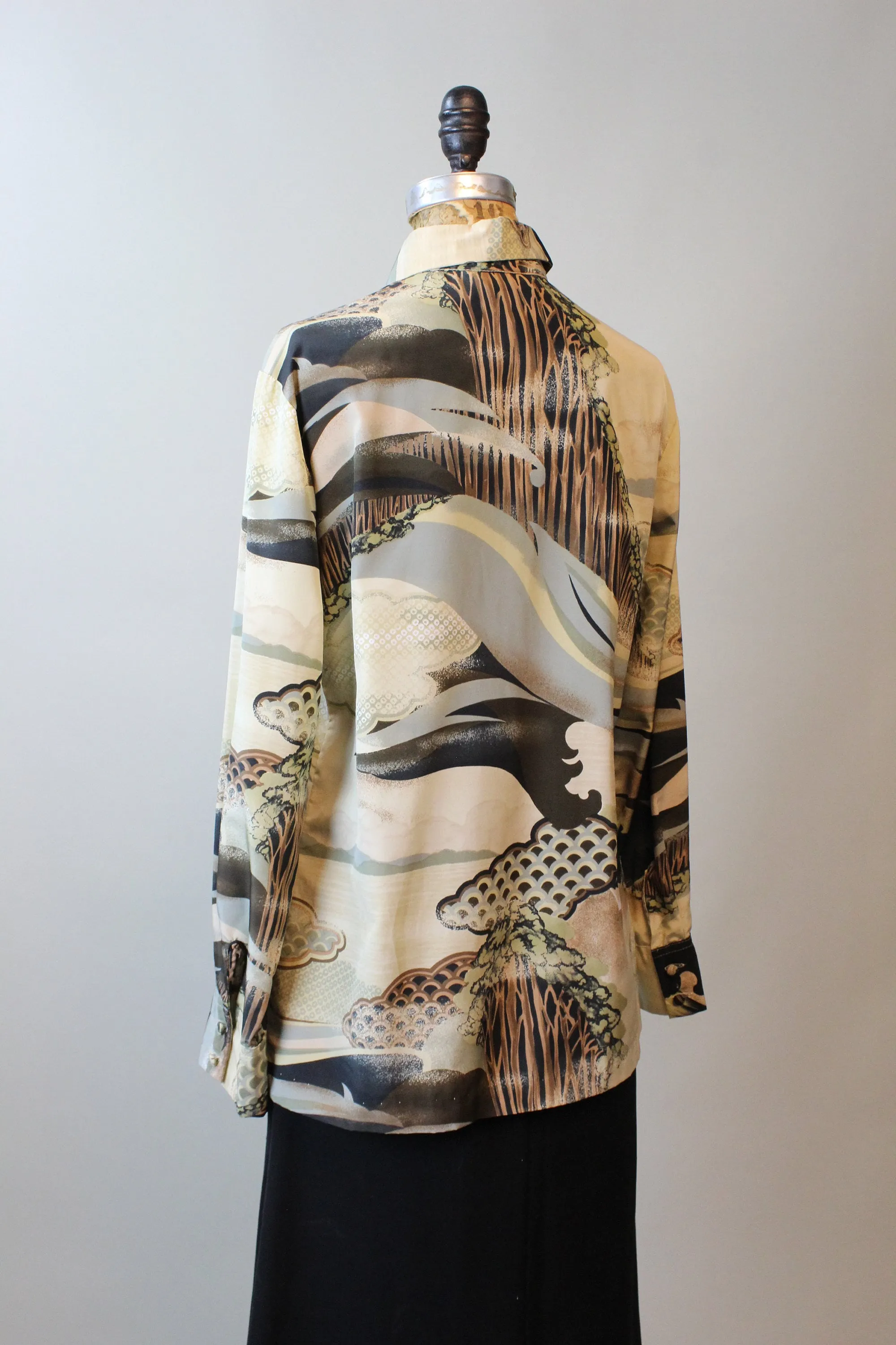 1970s LANVIN print blouse top medium large | new winter