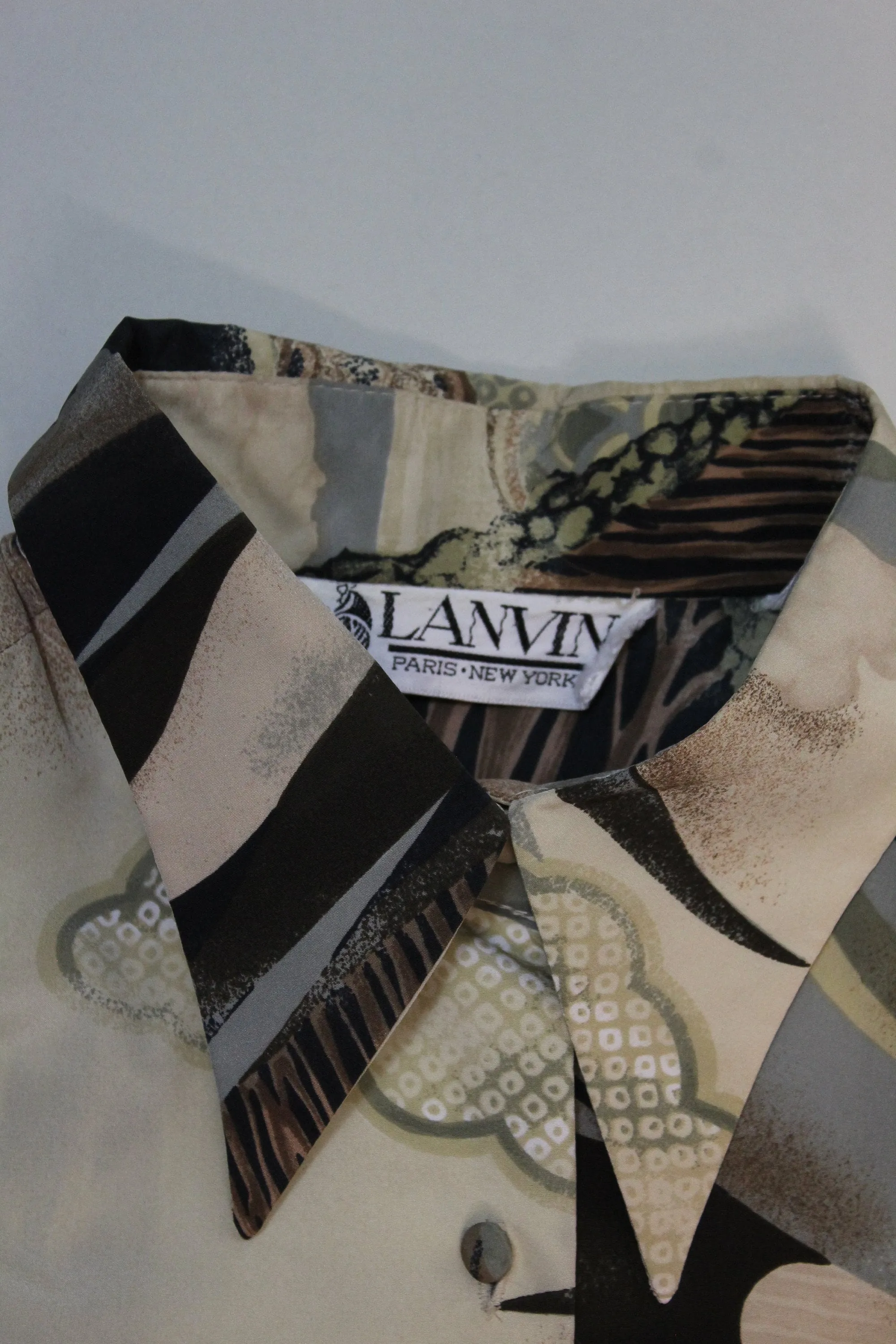 1970s LANVIN print blouse top medium large | new winter