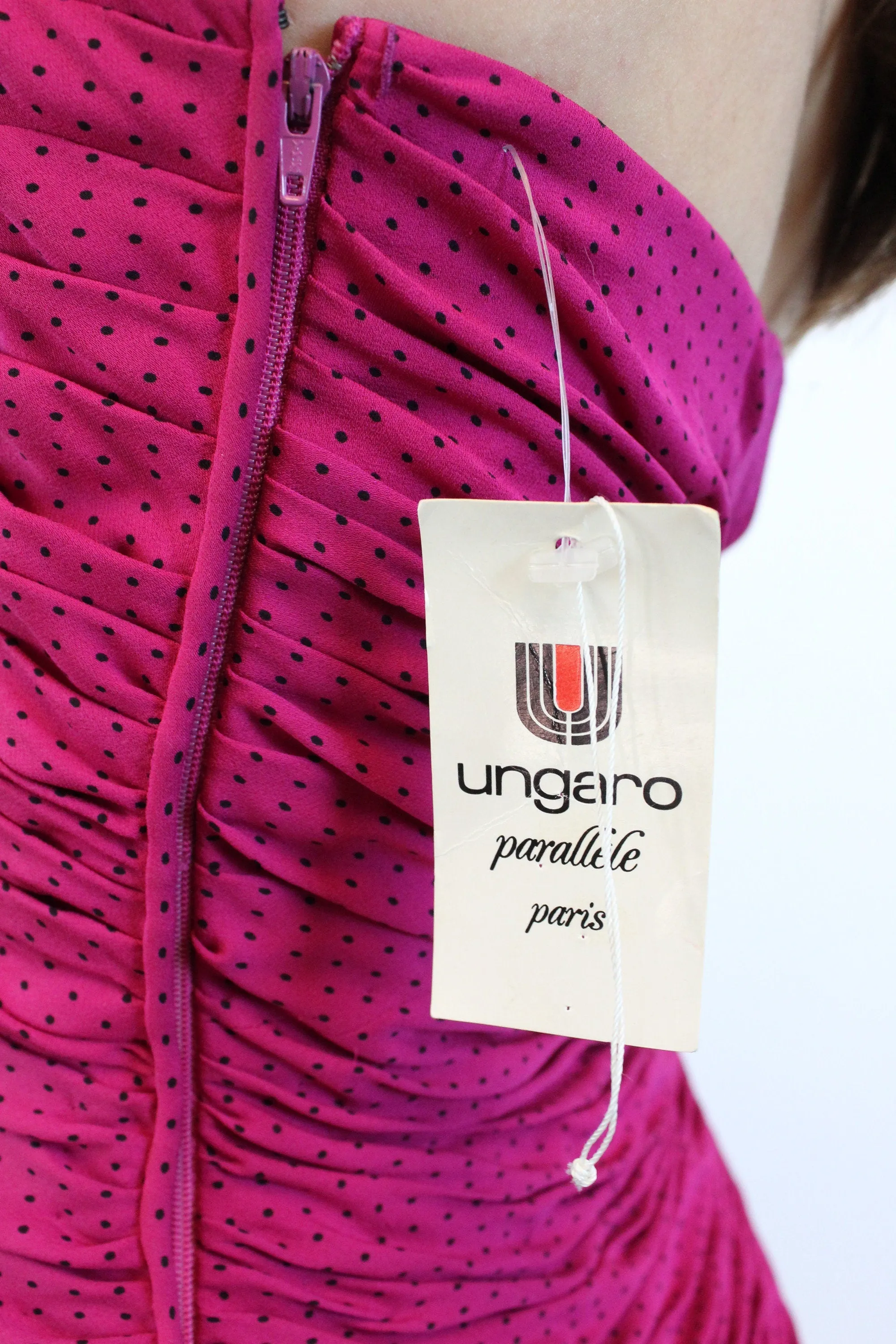1980s 1987 DOCUMENTED NWT Ungaro strapless dress xs | new winter