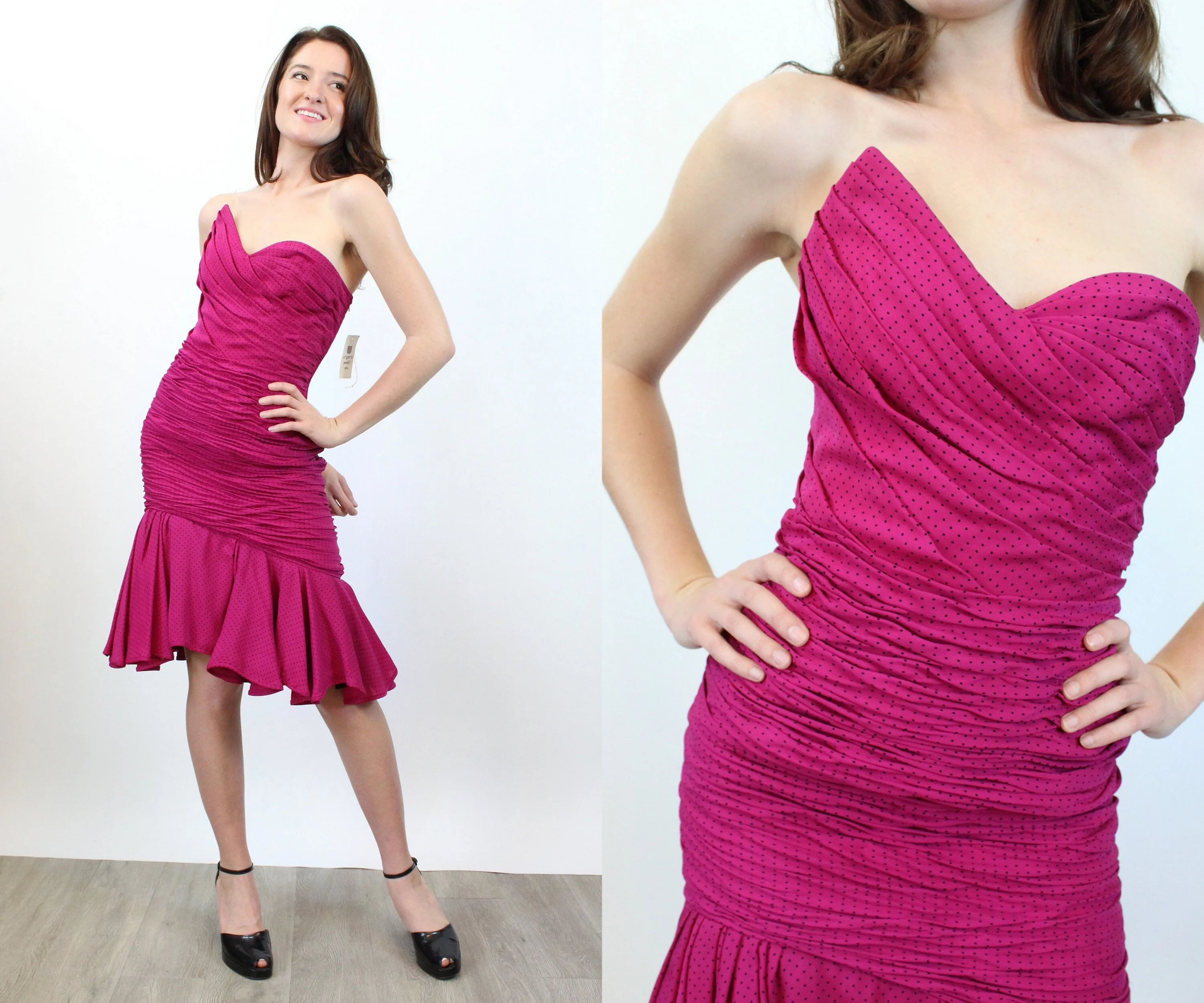 1980s 1987 DOCUMENTED NWT Ungaro strapless dress xs | new winter