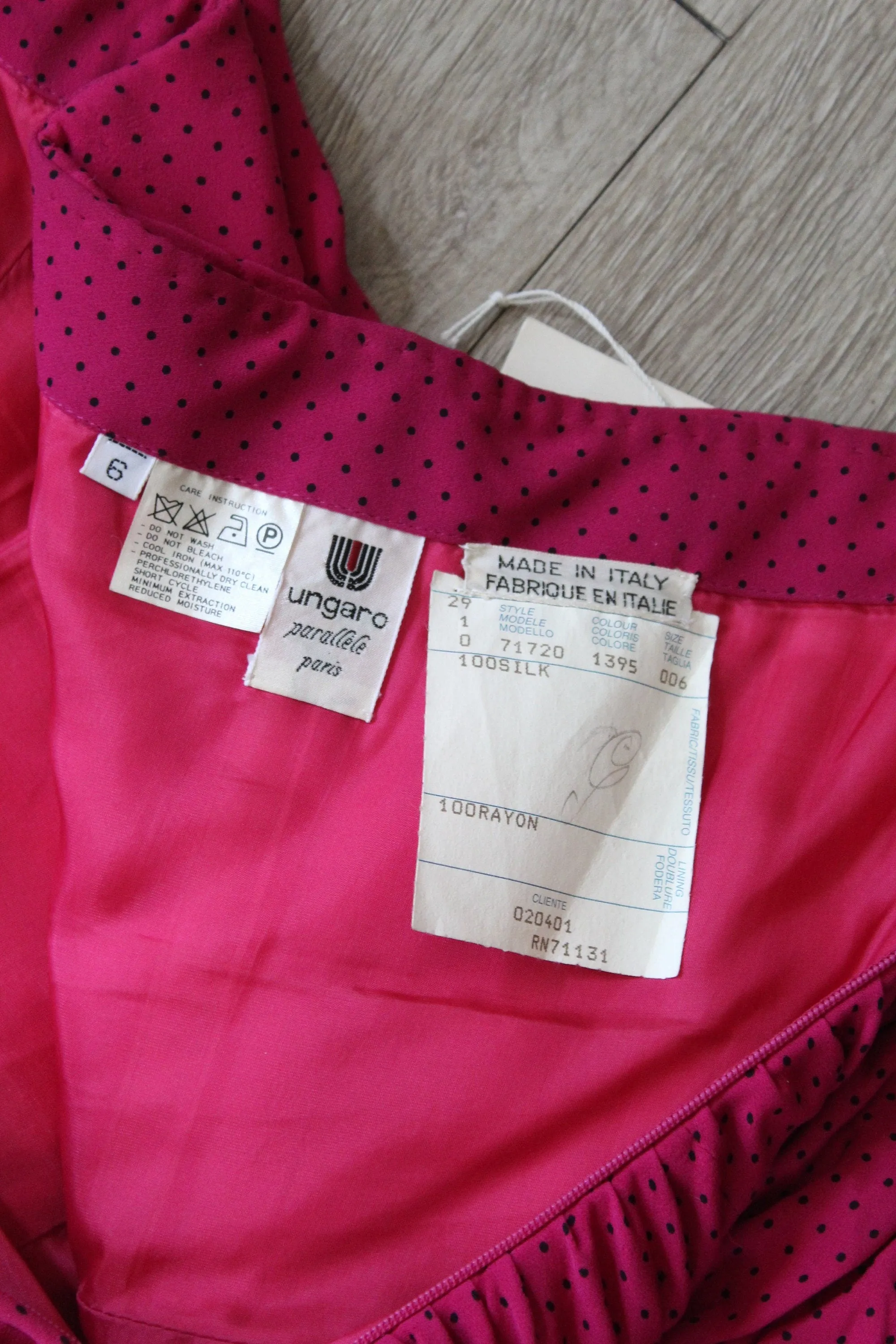 1980s 1987 DOCUMENTED NWT Ungaro strapless dress xs | new winter