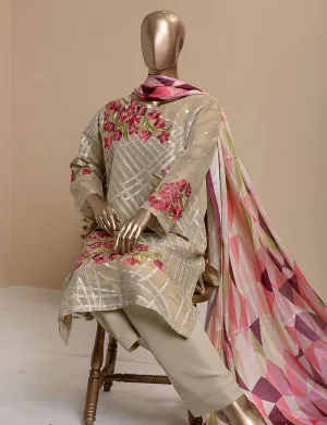 3 Pc Khaddi Lawn Unstitched Embroidered Dress (TP-16)