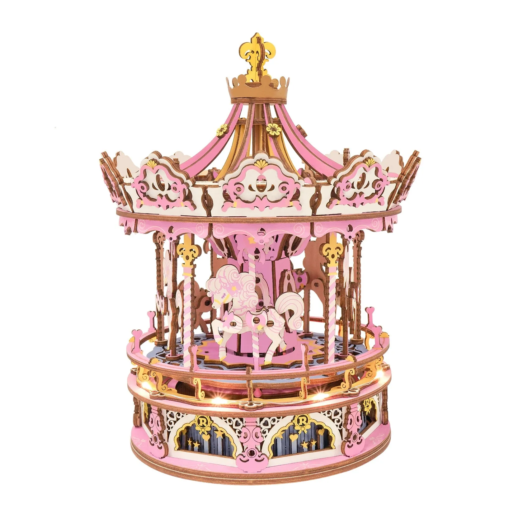 3D Wooden Puzzle Box Romantic Carousel
