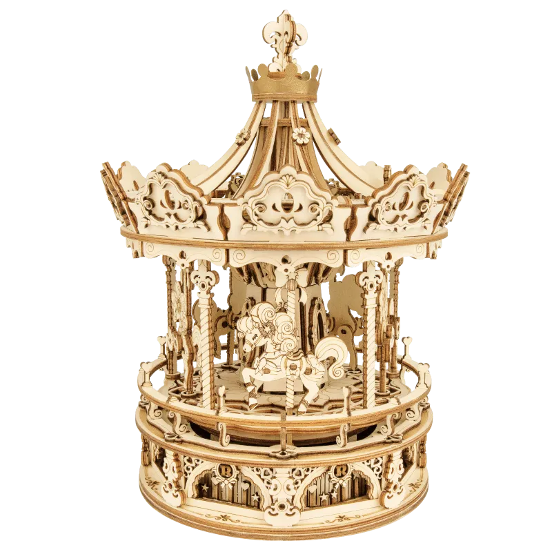 3D Wooden Puzzle Box Romantic Carousel