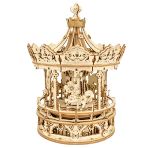 3D Wooden Puzzle Box Romantic Carousel