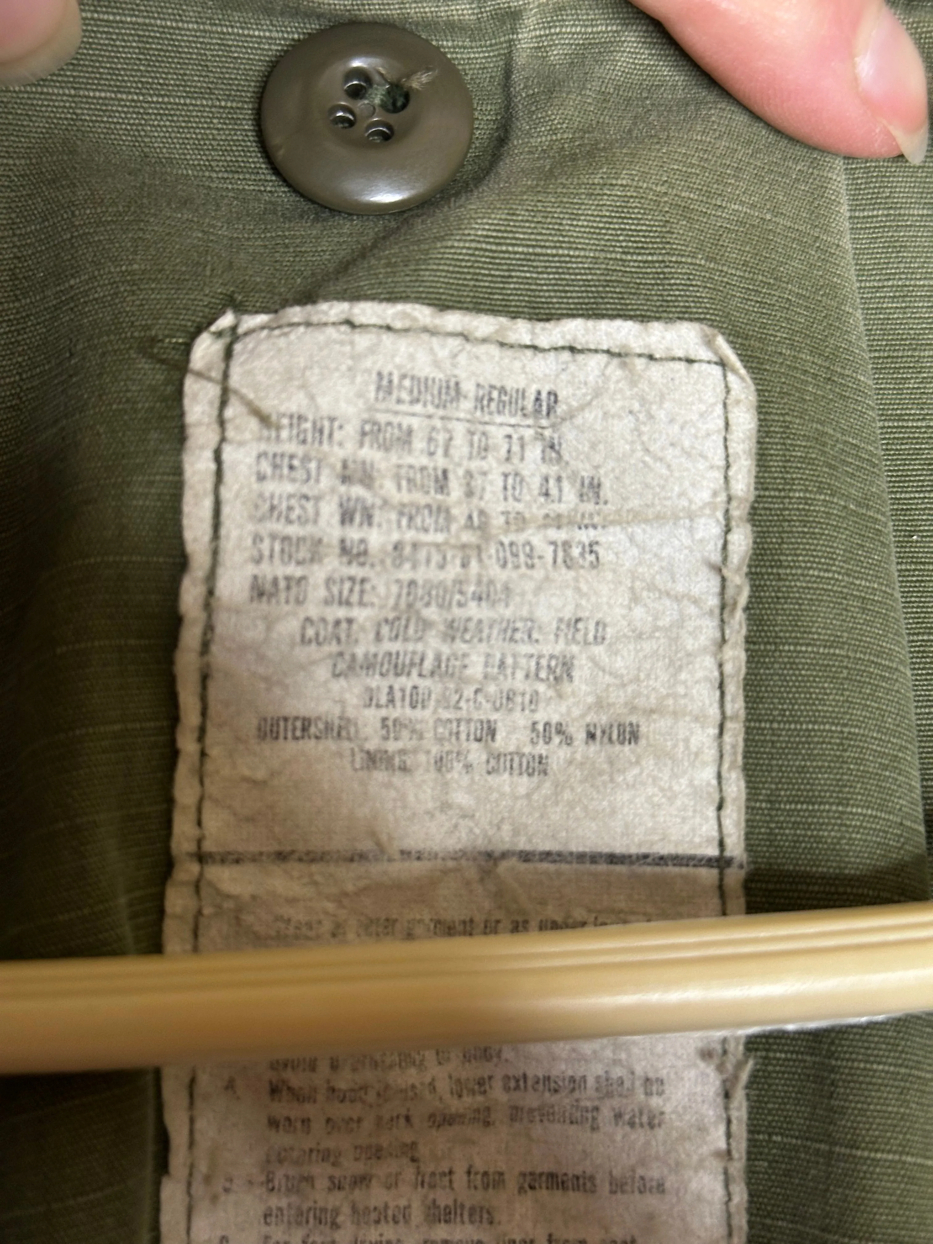 80’s Military M65 Cold Weather Camo Field Jacket (M/L)