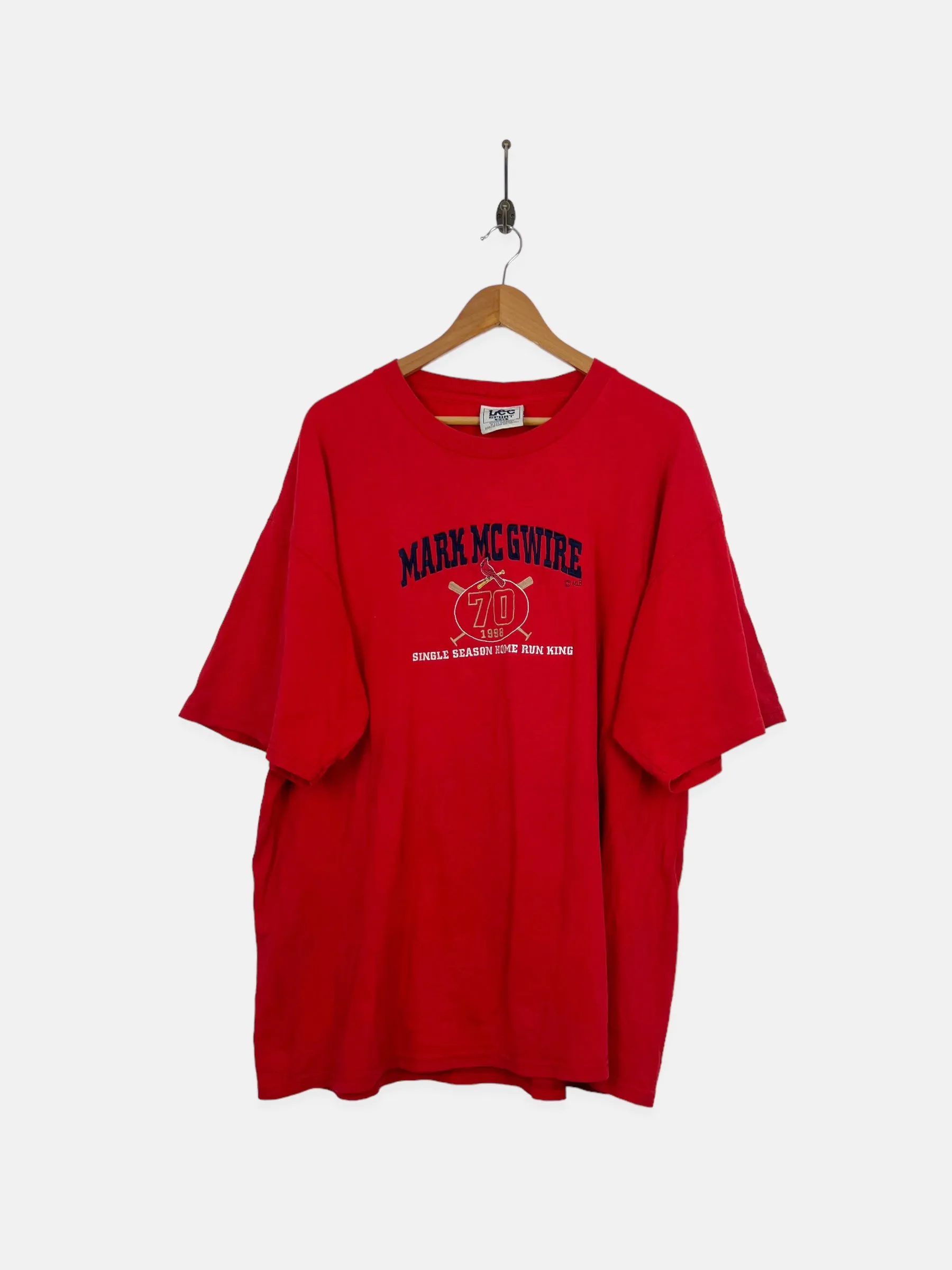 90's St. Louis Cardinals MLB Mark McGwire Embroidered Vintage T-Shirt Size 2XL