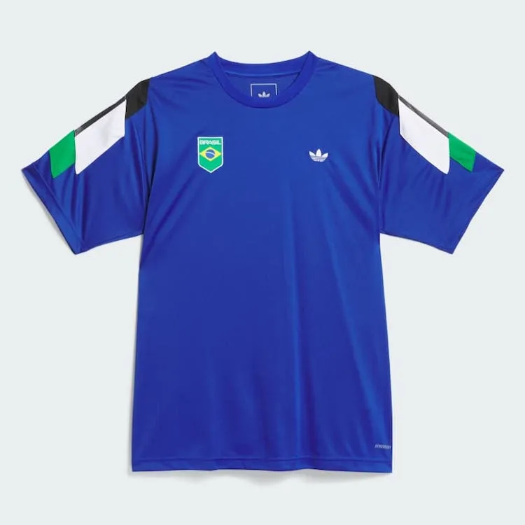 Adidas Skateboarding Brasil Power Of Three Aeroready Jersey T-Shirt Royal Blue