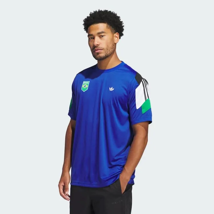 Adidas Skateboarding Brasil Power Of Three Aeroready Jersey T-Shirt Royal Blue