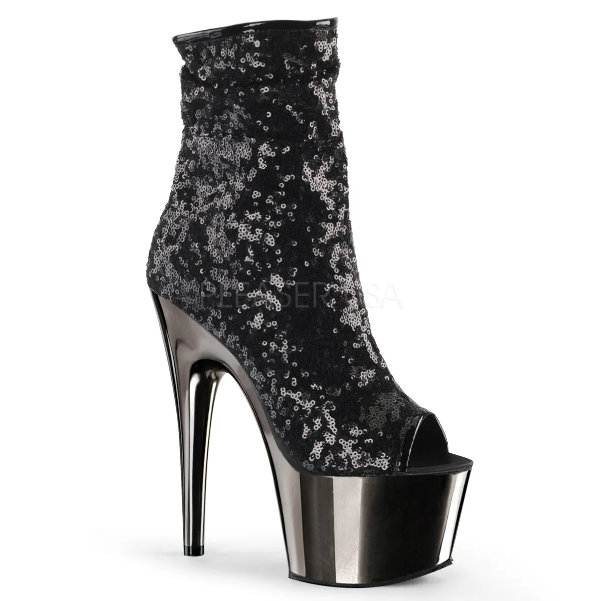 ADORE-1008SQ  Black Sequins/Dark Pewter Chrome