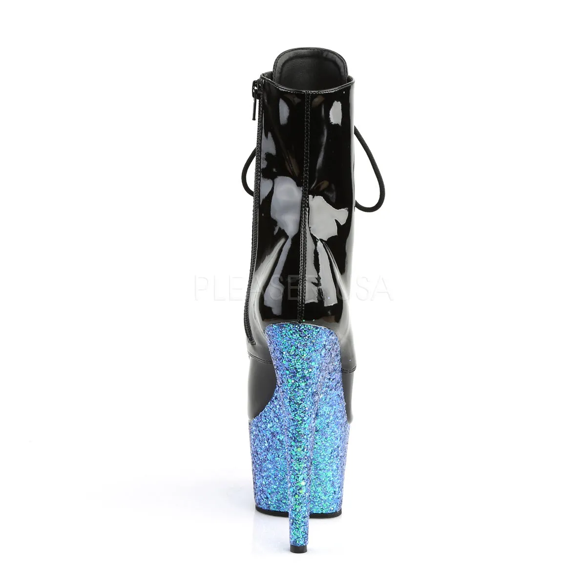 ADORE-1020LG  Black Patent/Blue Multi Glitter