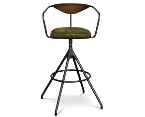 Akron Leather Bar Stool - District Eight