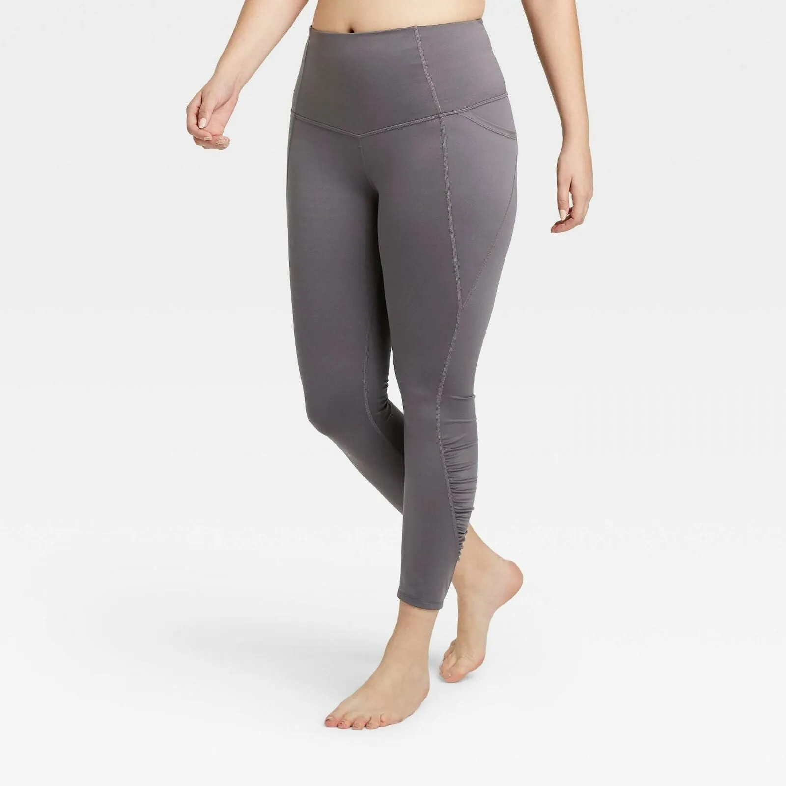 All In Motion Women's Power Waist High Rise Shirred 7/8 Leggings