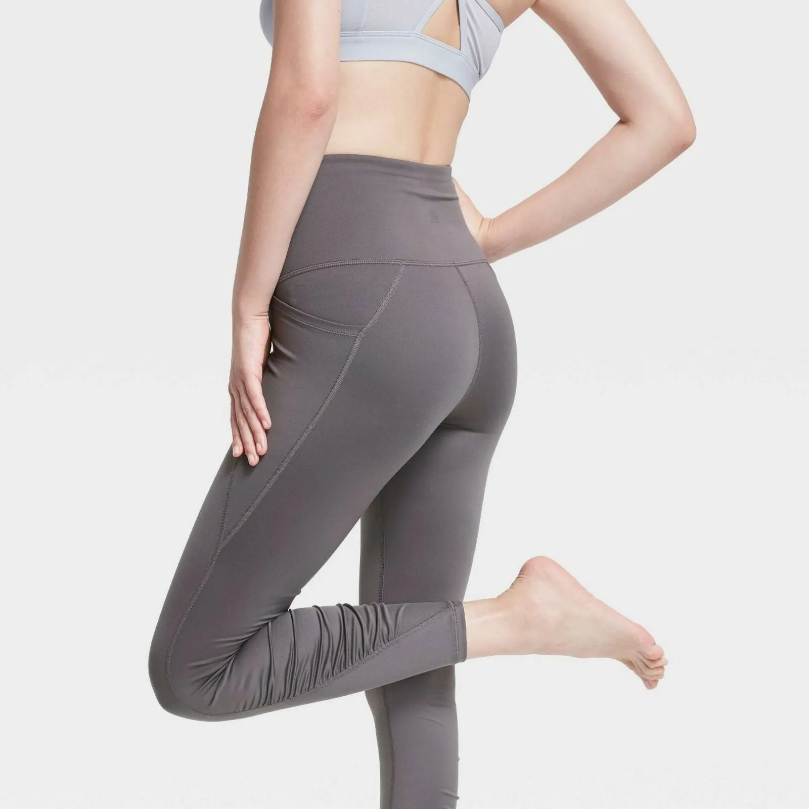 All In Motion Women's Power Waist High Rise Shirred 7/8 Leggings