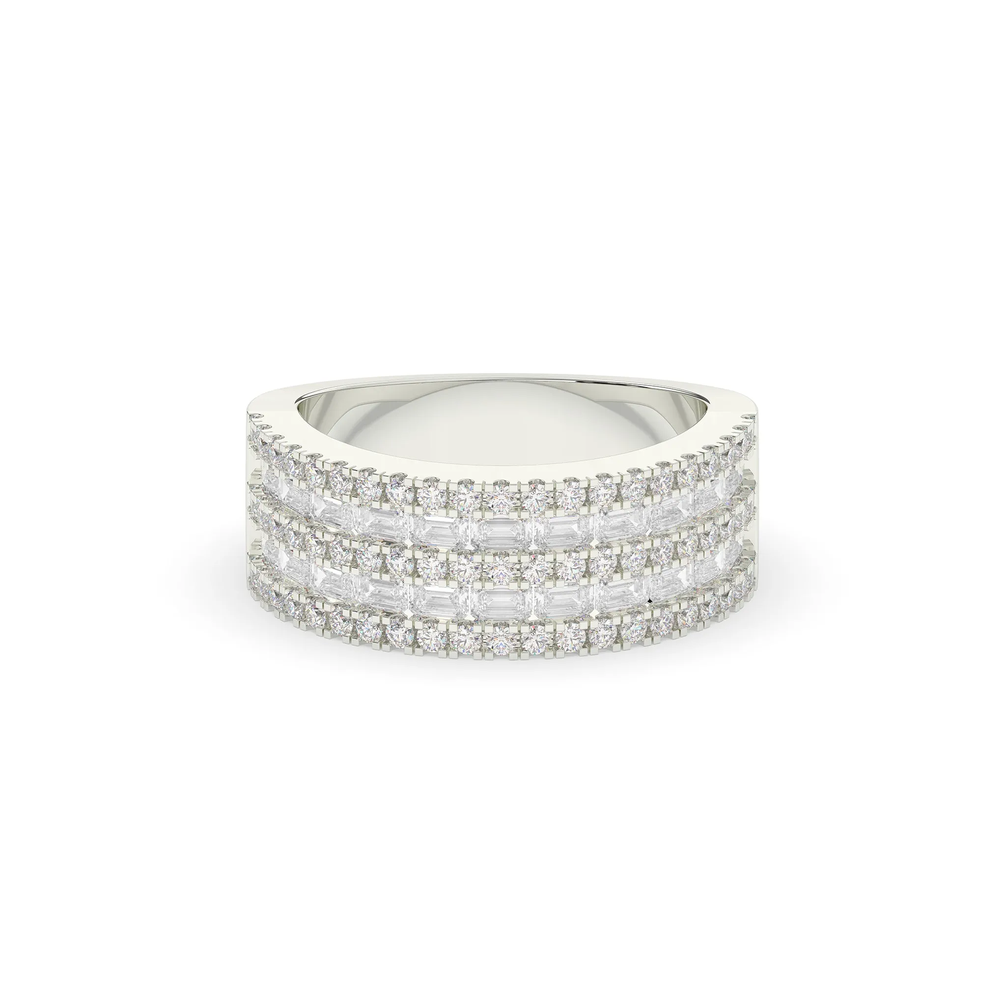 Alternating Baguette and Round Band