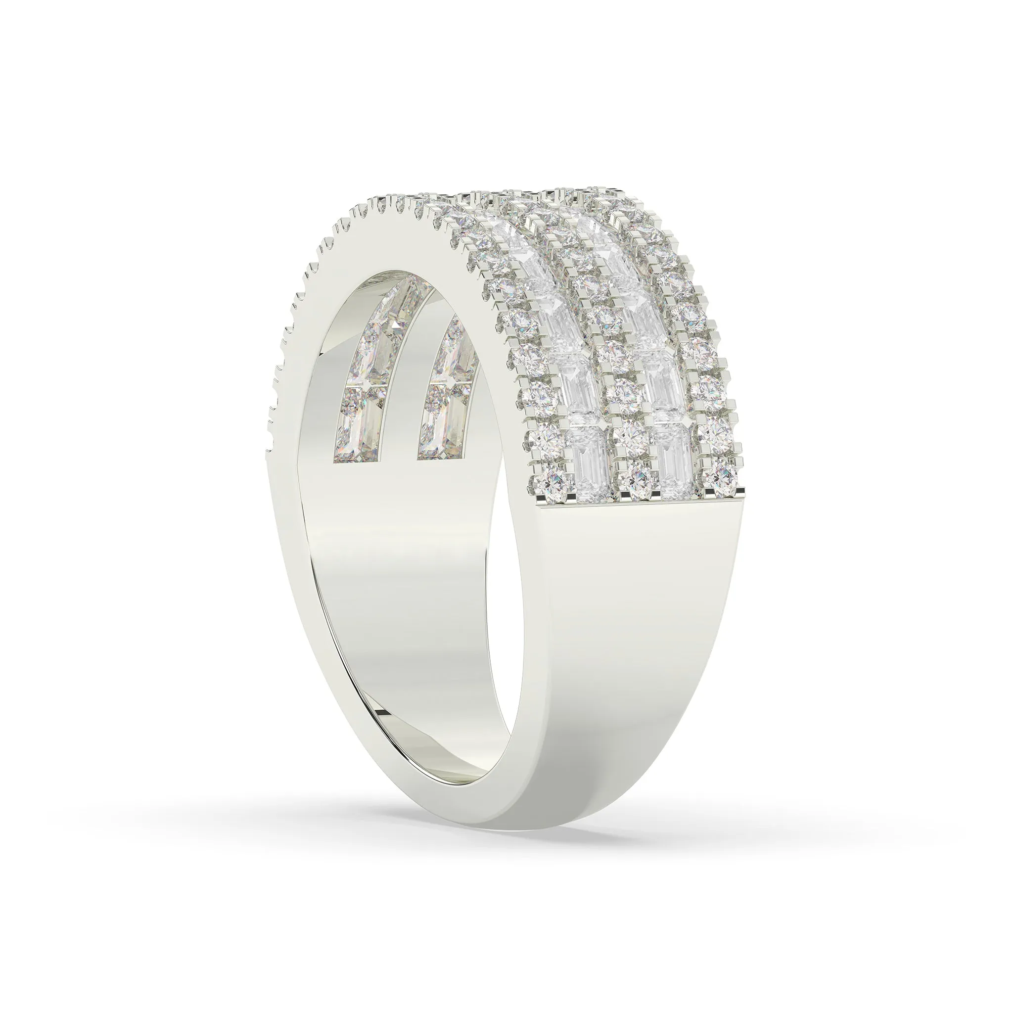 Alternating Baguette and Round Band