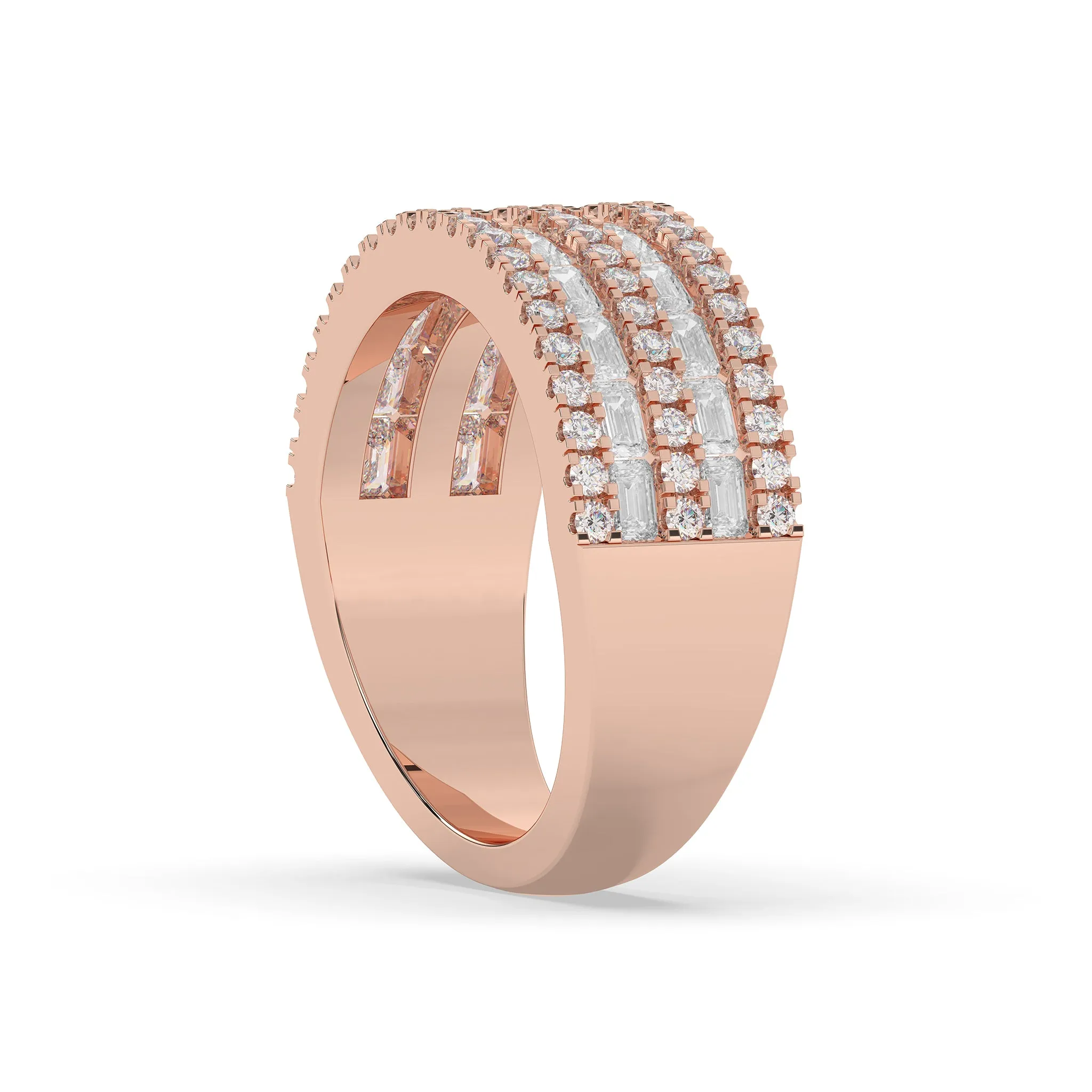 Alternating Baguette and Round Band