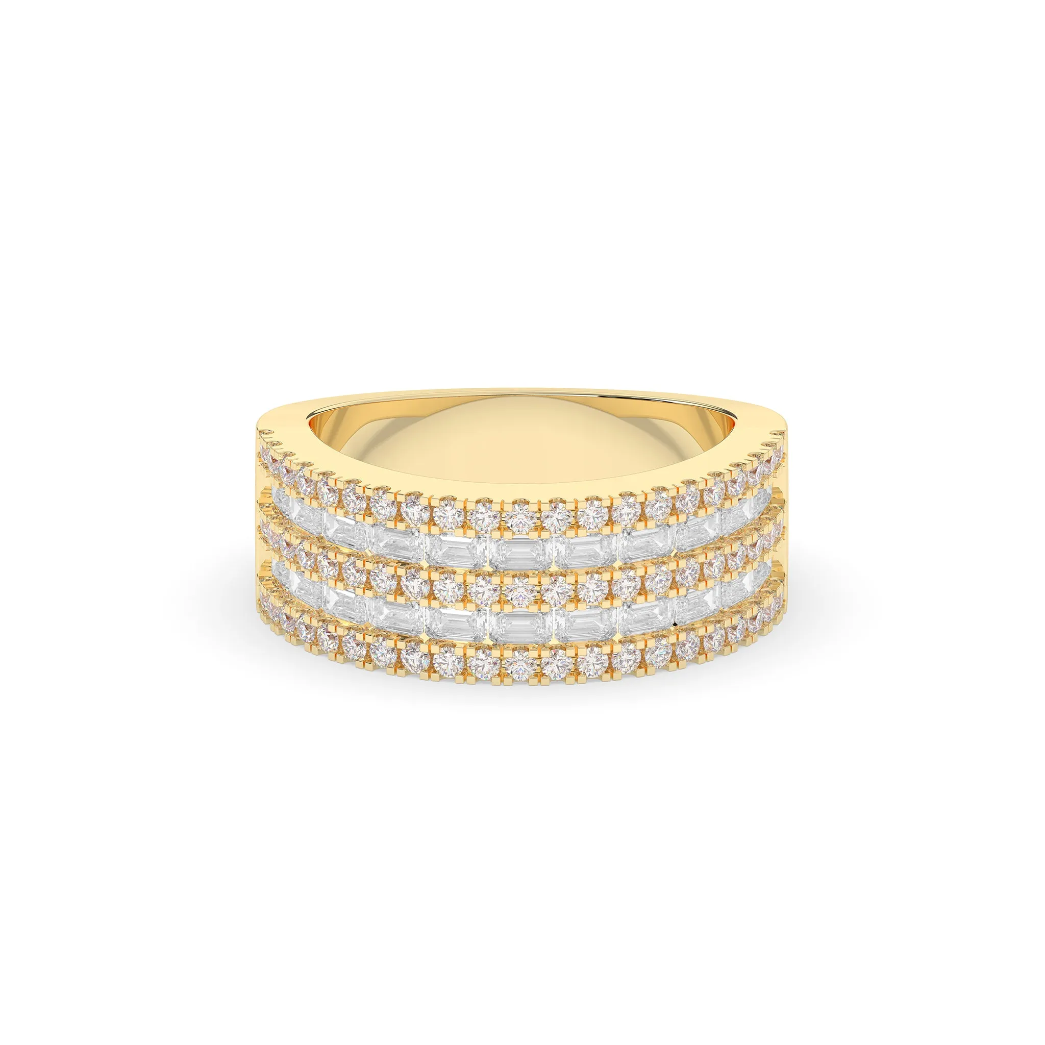 Alternating Baguette and Round Band