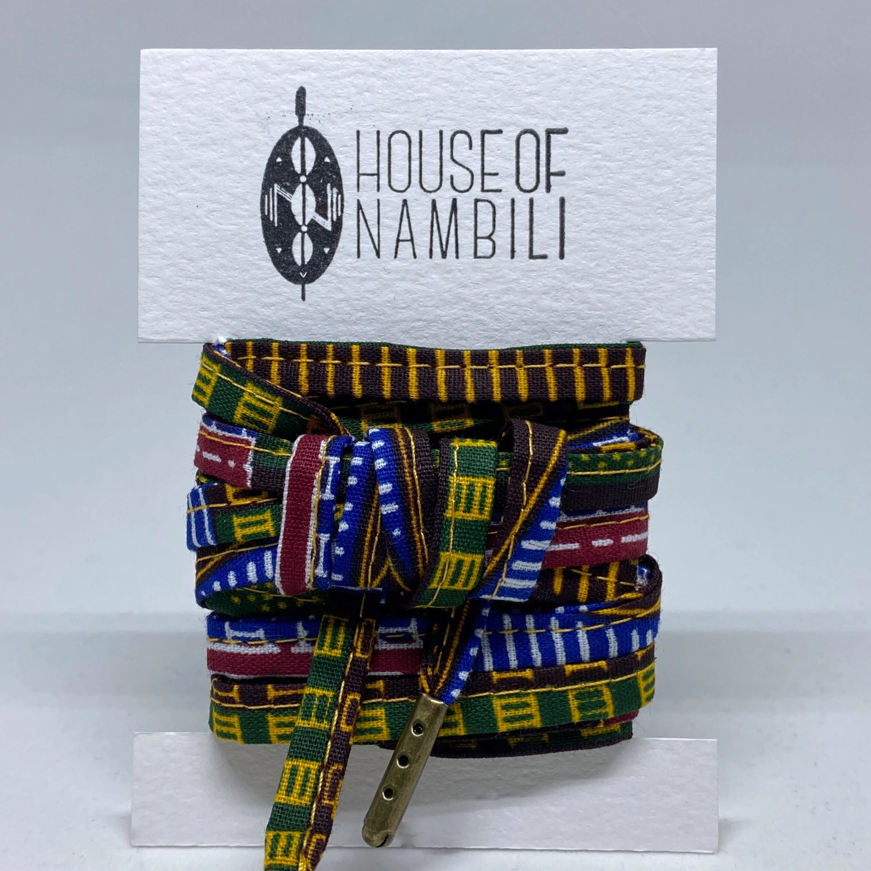 Amahle Wax Print Laces - Brown/Green/White/Blue/Red