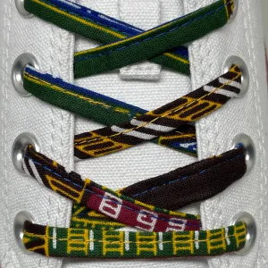 Amahle Wax Print Laces - Brown/Green/White/Blue/Red