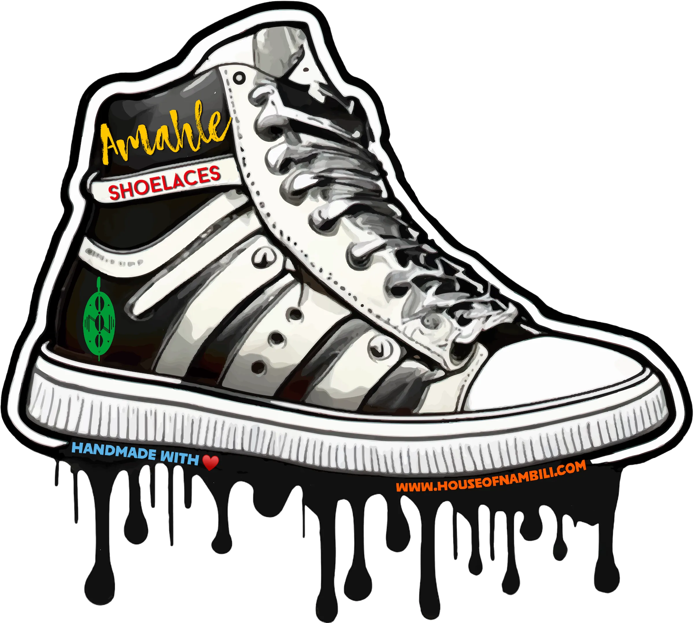 Amahle Wax Print Laces - Brown/Green/White/Blue/Red
