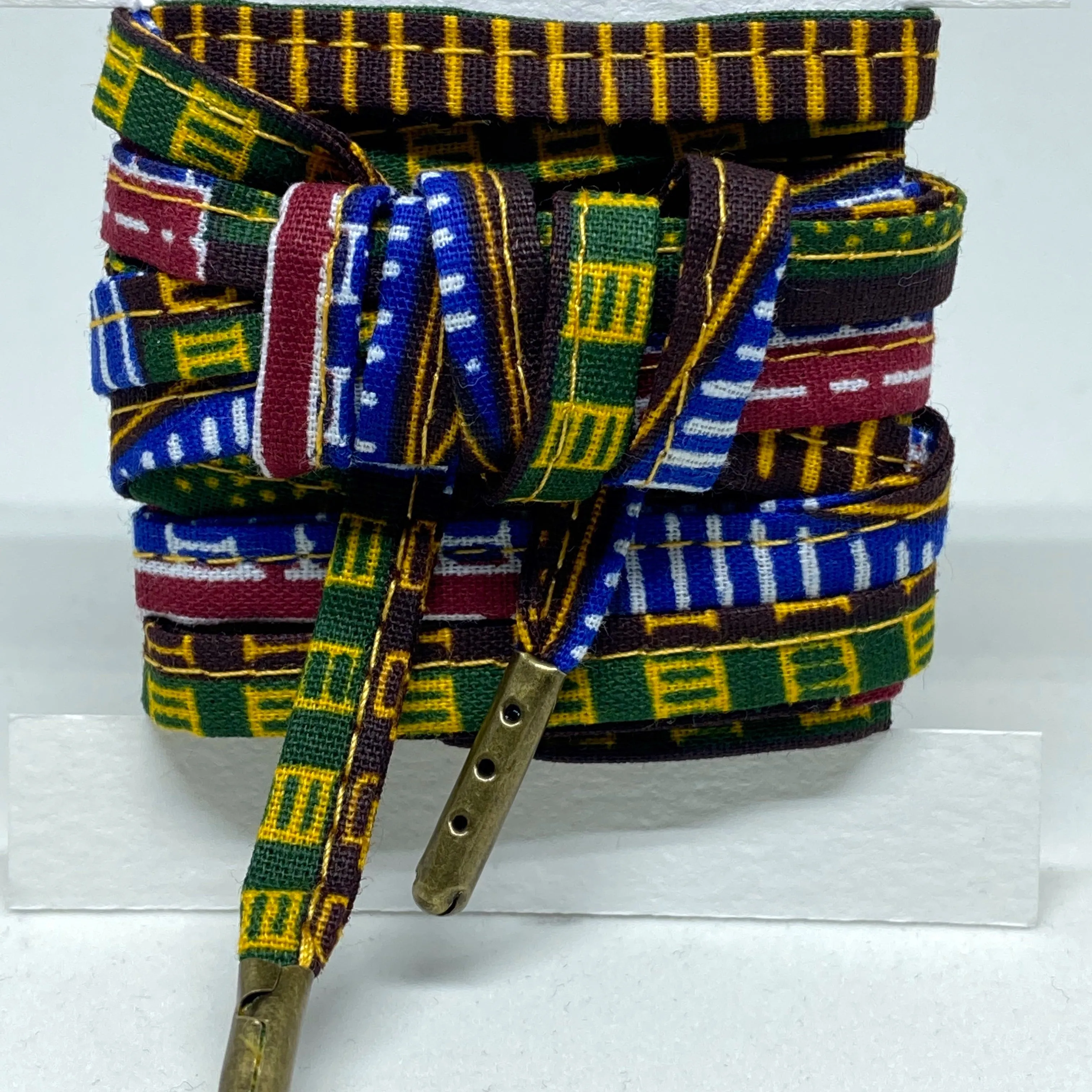 Amahle Wax Print Laces - Brown/Green/White/Blue/Red