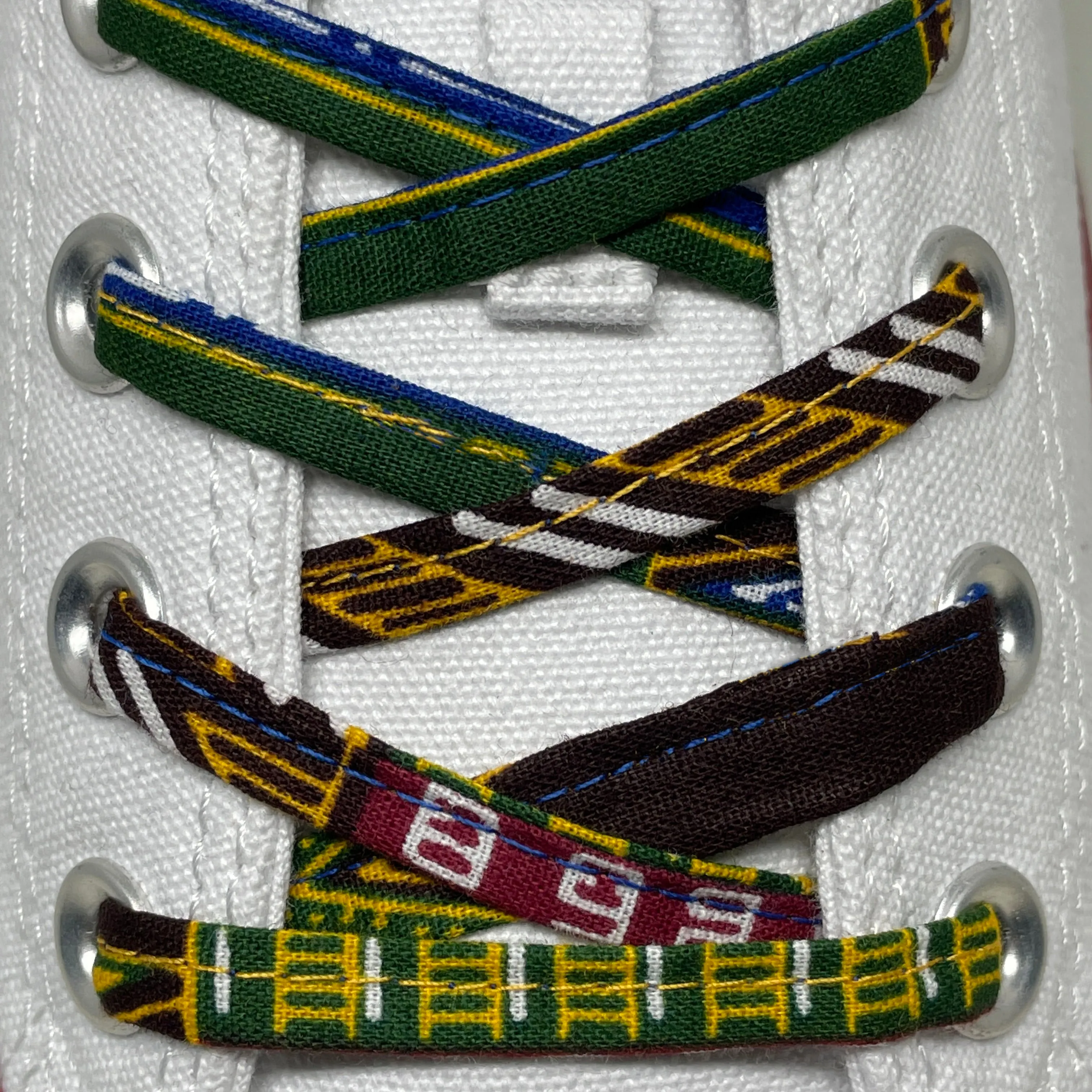 Amahle Wax Print Laces - Brown/Green/White/Blue/Red