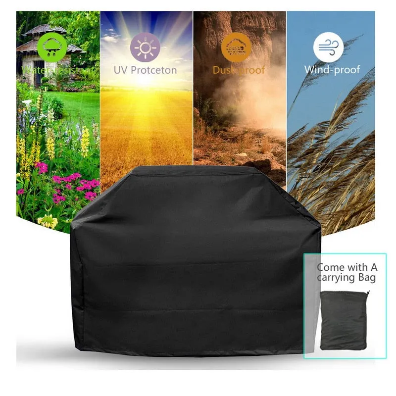 Anti Dust Protector Black Outdoor Waterproof Barbecue Grill Cover