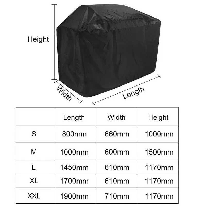 Anti Dust Protector Black Outdoor Waterproof Barbecue Grill Cover