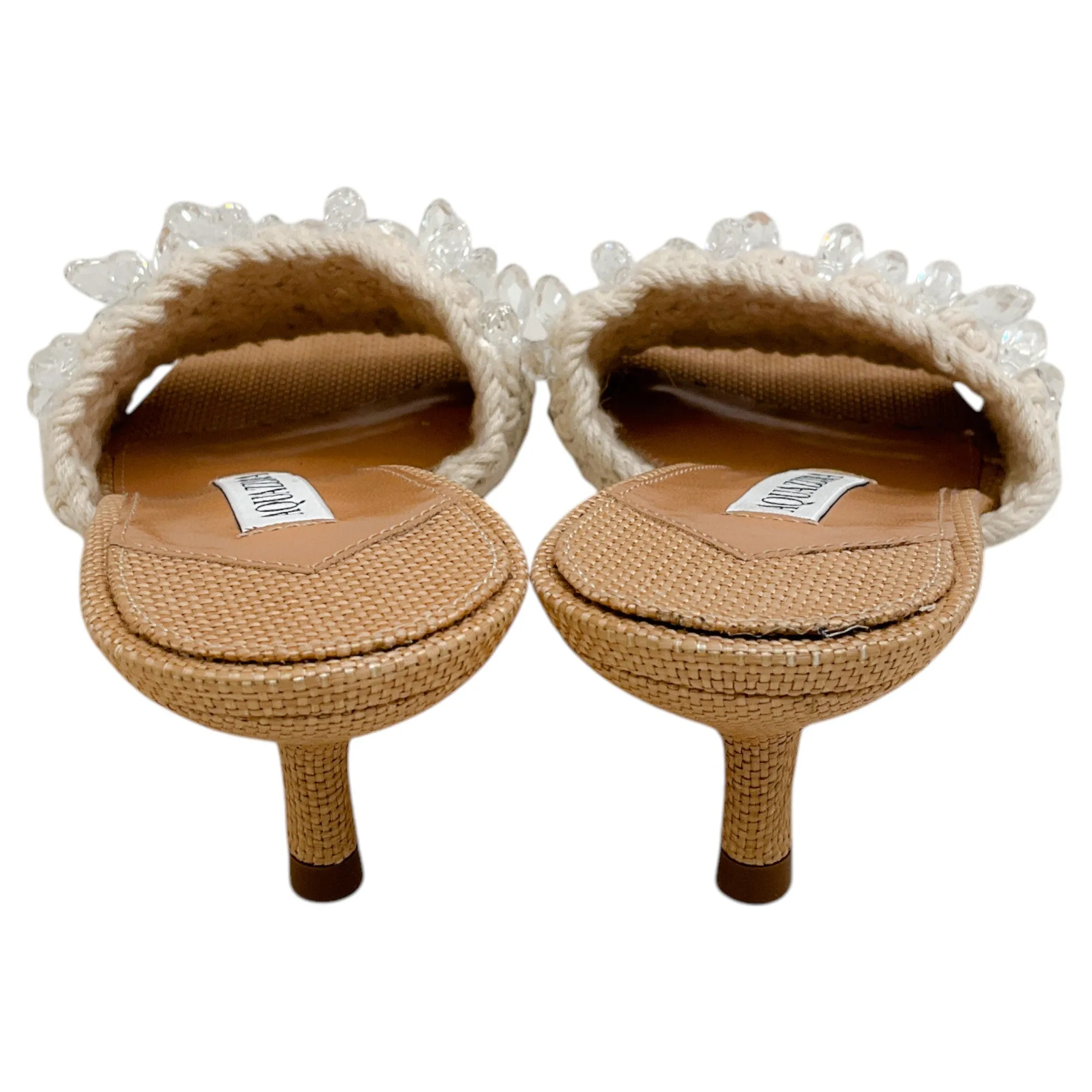 Aquazzura Oat Crochet Crystal Embellished Cote 50 Sandals