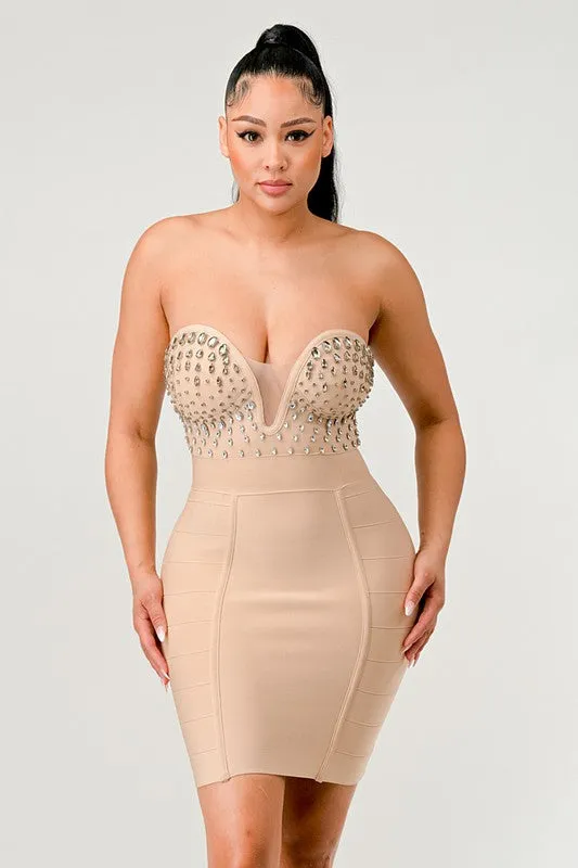 Athina Betting on you casual embellished bandage dress