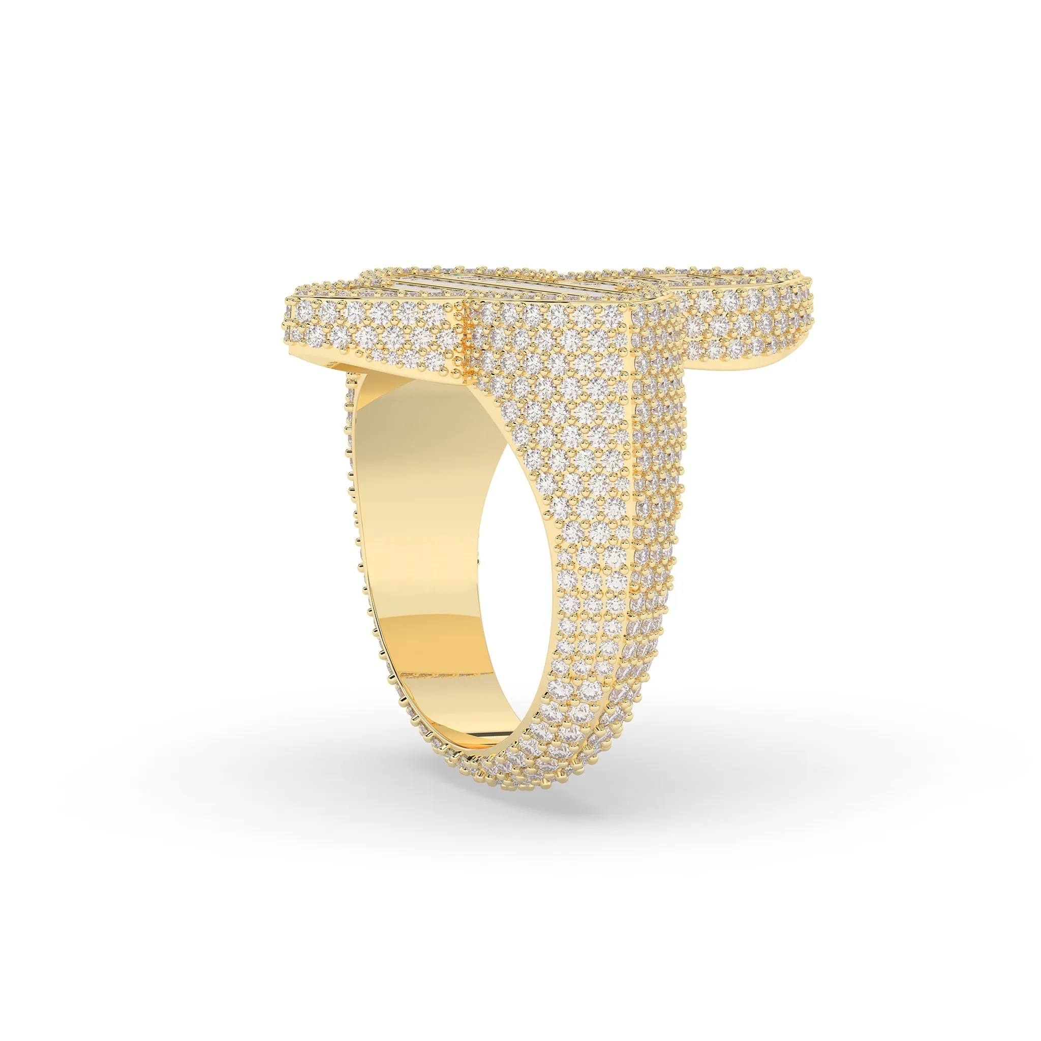 Baguette Cut Cross Ring