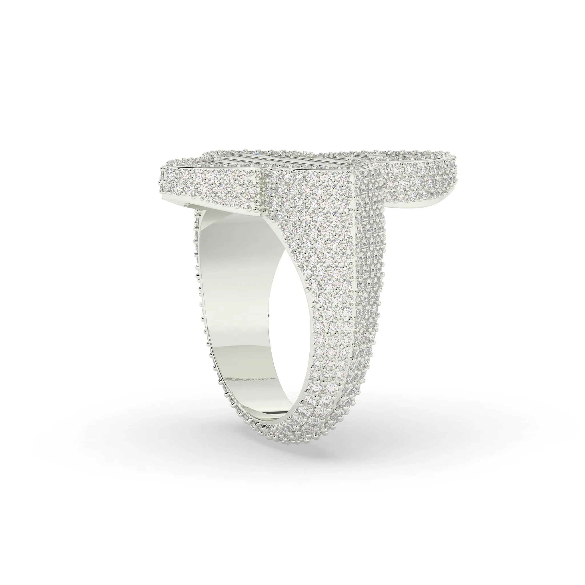 Baguette Cut Cross Ring