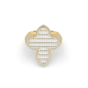 Baguette Cut Cross Ring