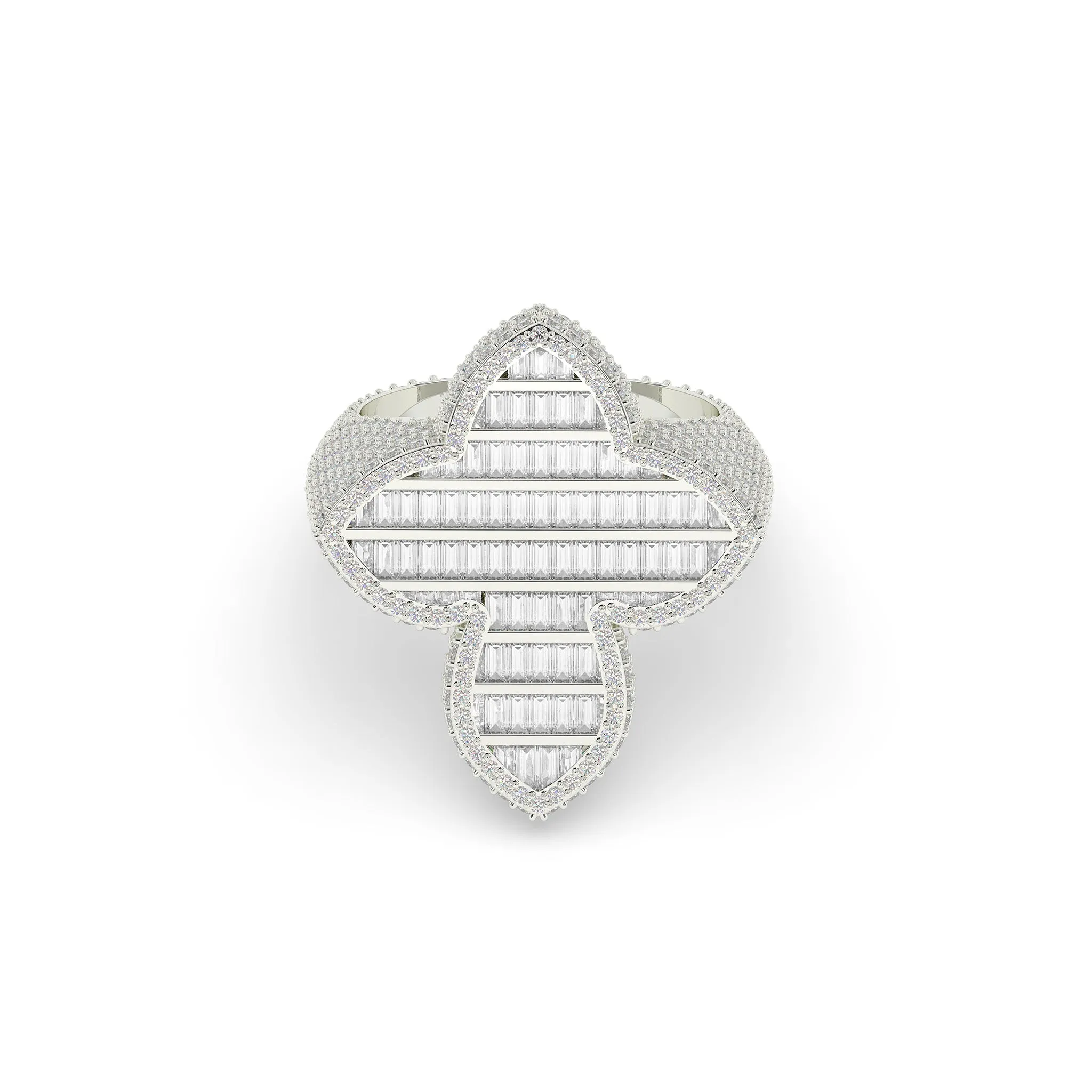 Baguette Cut Cross Ring