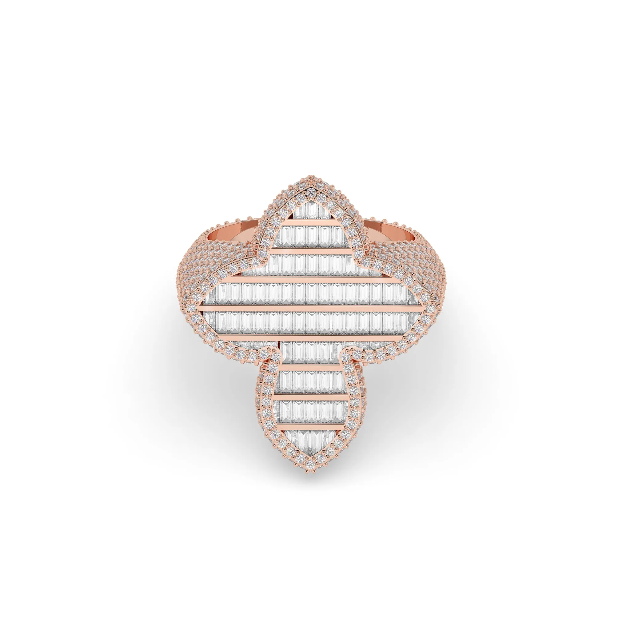 Baguette Cut Cross Ring