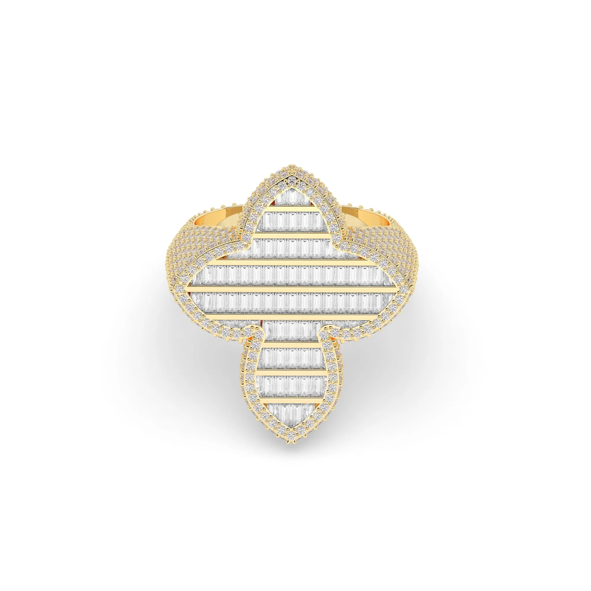 Baguette Cut Cross Ring