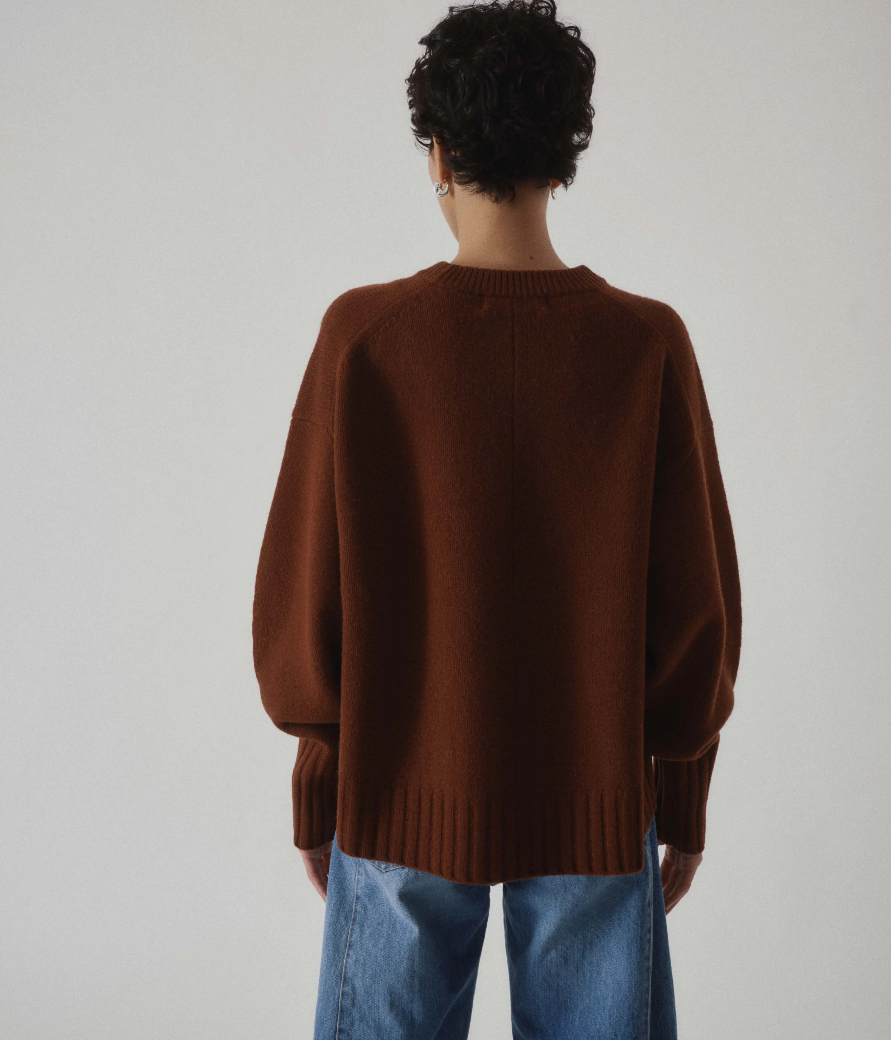 BALLOON SLEEVE SWEATER IN CINNAMON