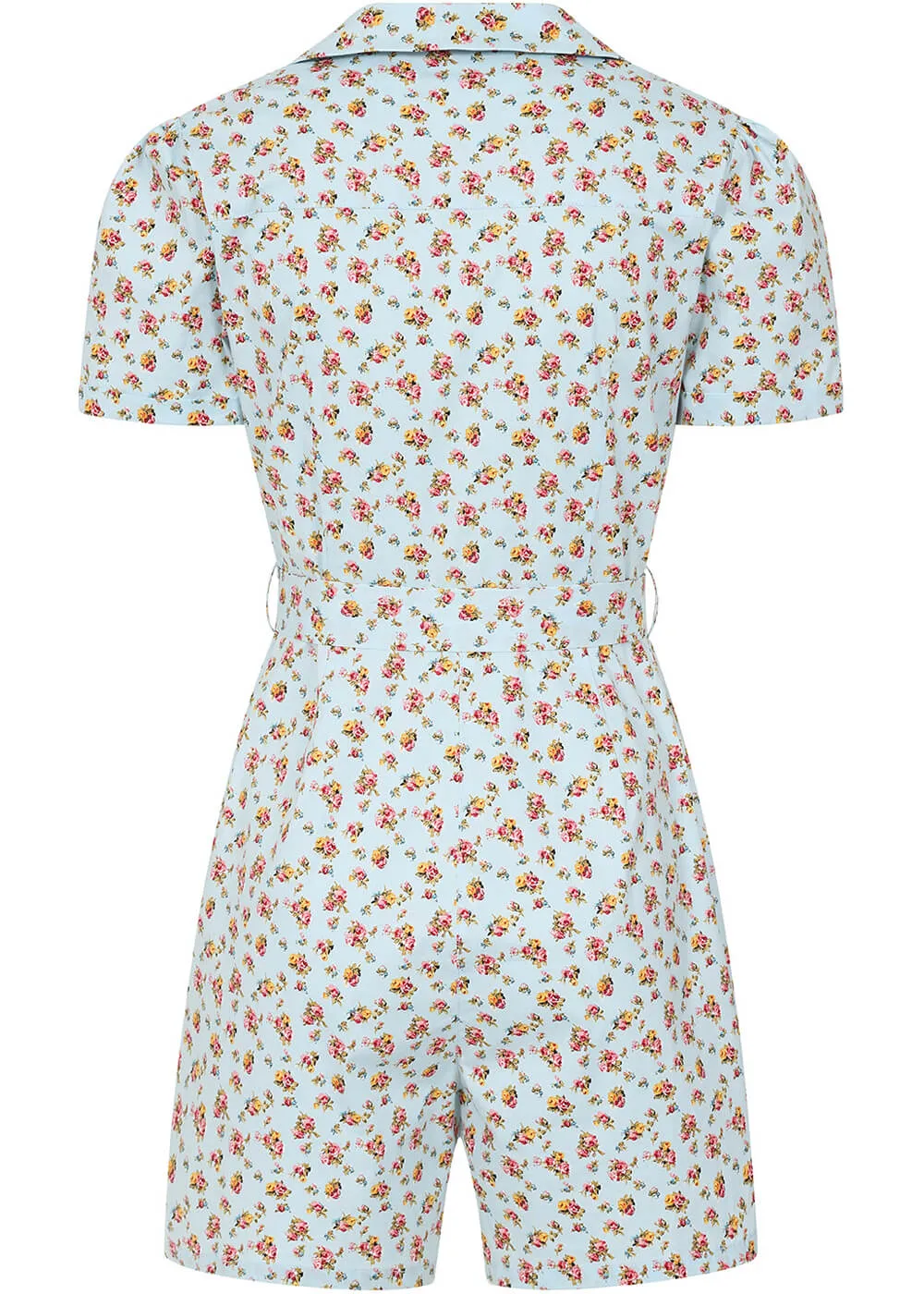 Banned Flora 50's Playsuit Blue