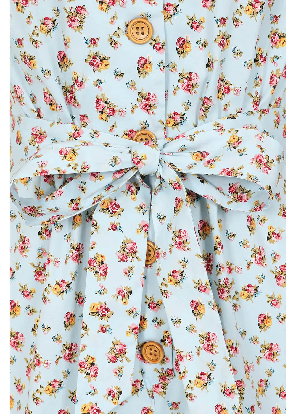 Banned Flora 50's Playsuit Blue