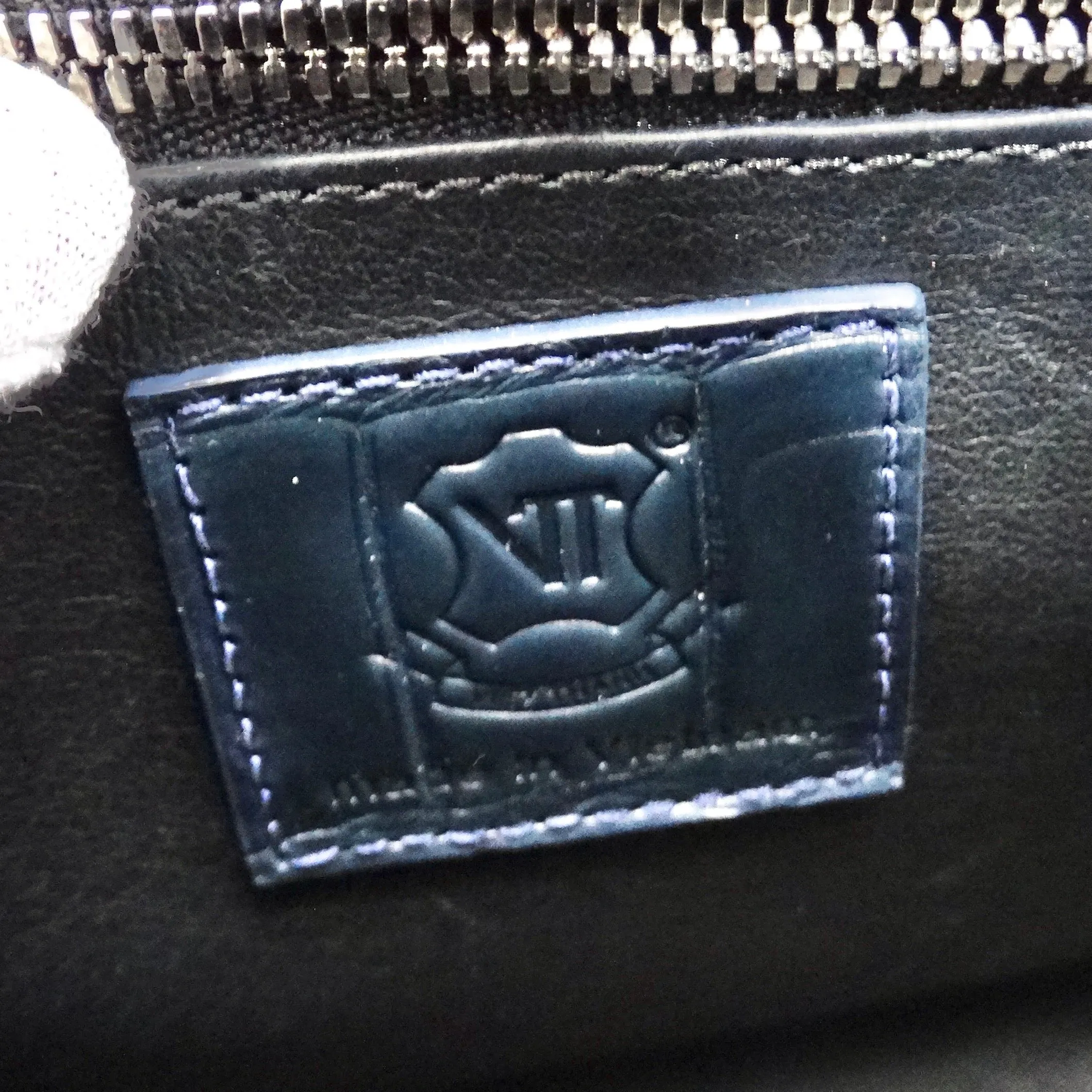 BC Luxury Blue Crocodile Leather Top Handle Bag