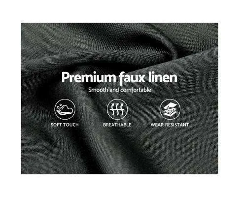 Bed Frame Platform Fabric Wooden Charcoal TINO