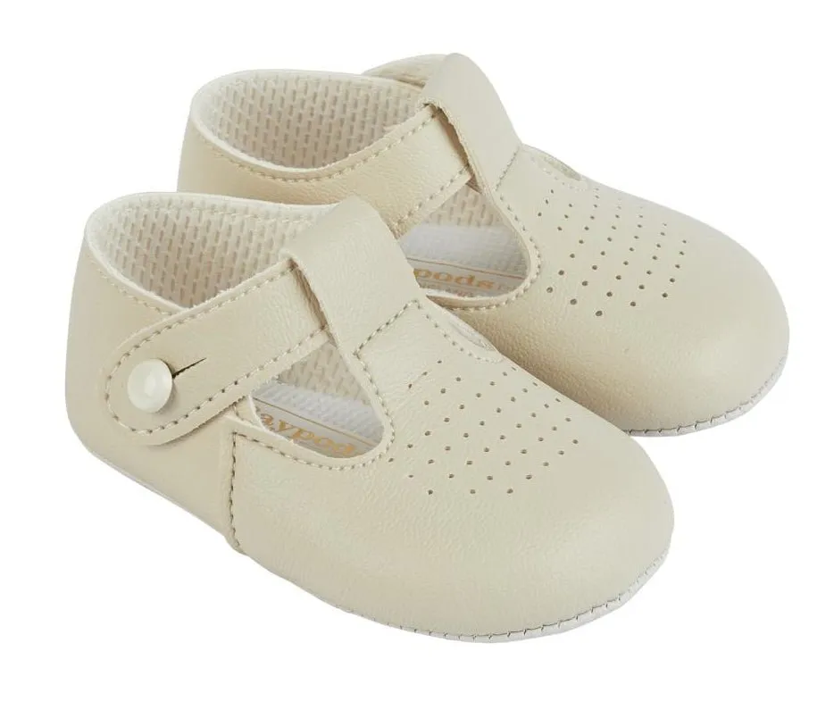 Beige Dimple Baby Pram Shoe
