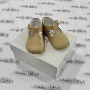 Beige Leather Pram Shoes