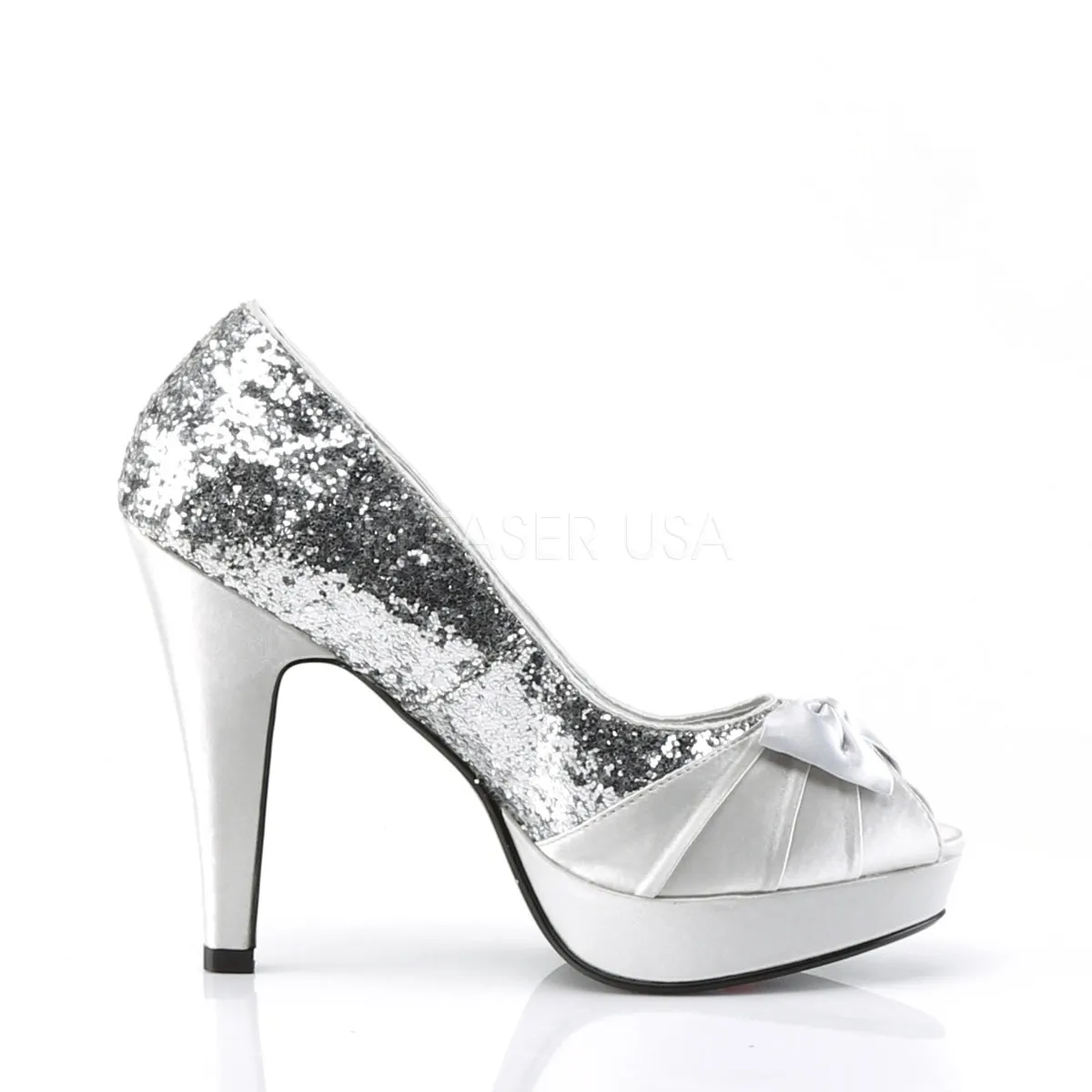 BETTIE-10  Silver Glitter-Satin